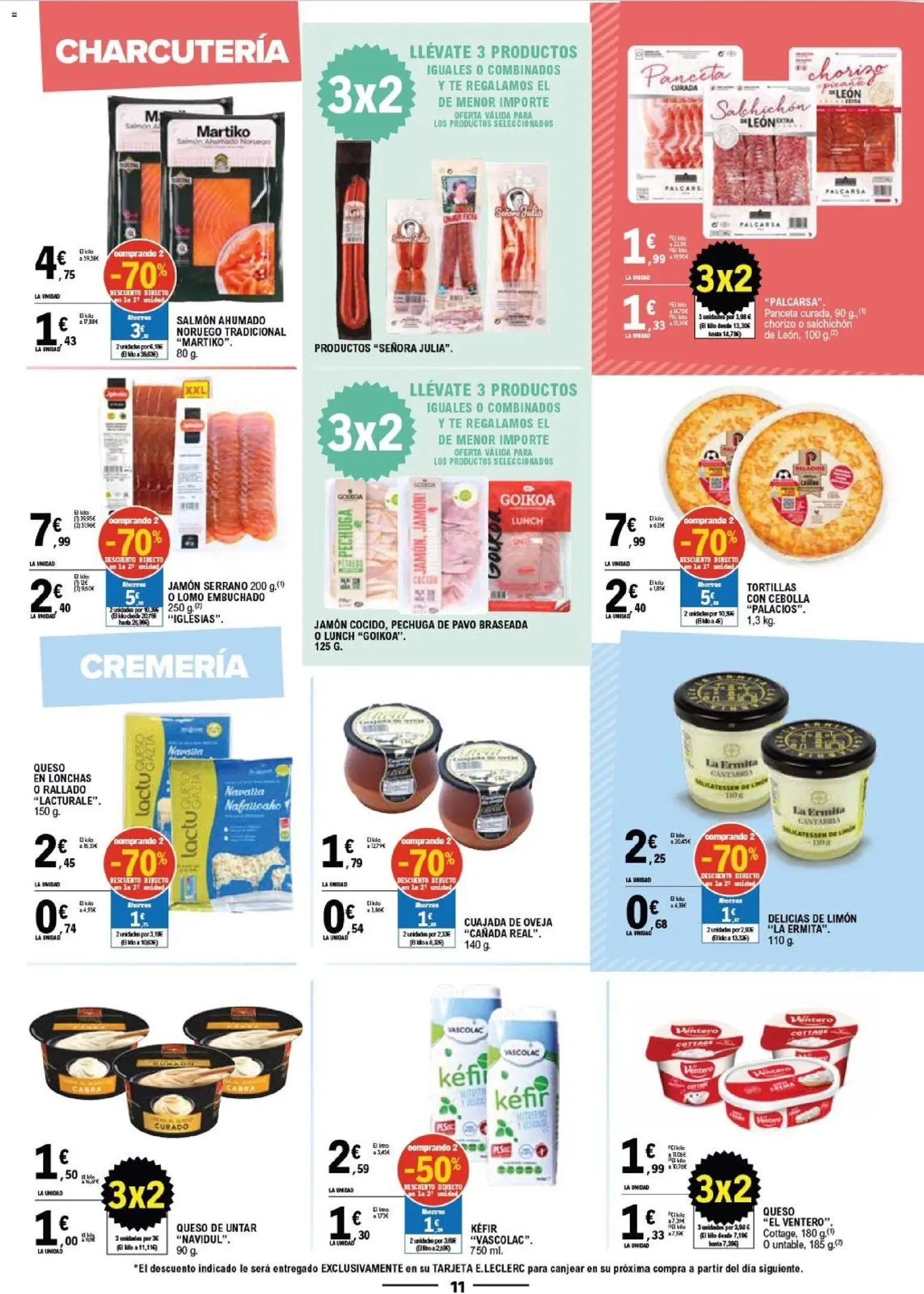 E.Leclerc Vitoria │ válido desde el 08/07/2026 | Página: 11 | Productos: Queso, Té, Παγωμένο τσάι, Salmón ahumado