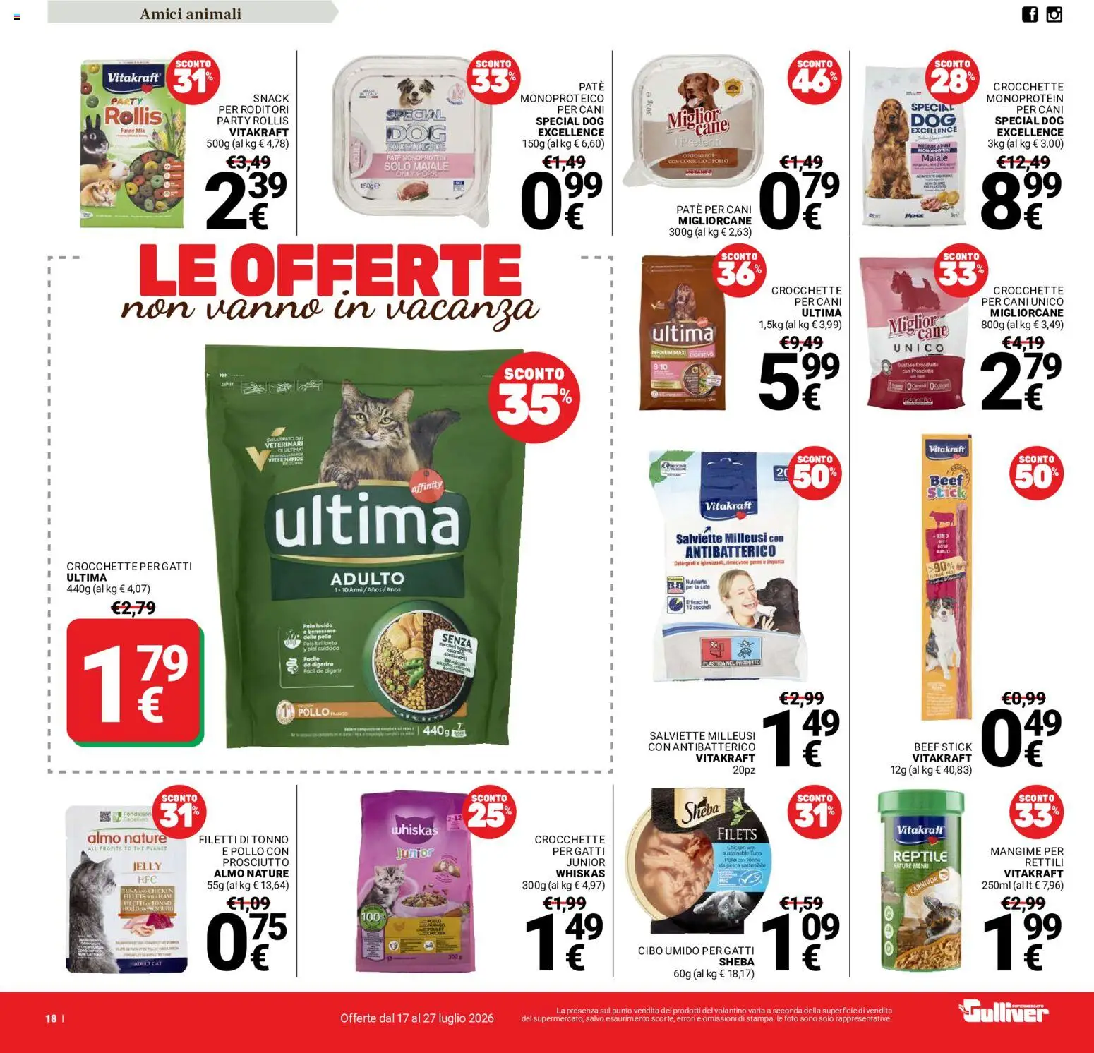 Volantino Gulliver del 17/07/2026 | Pagina: 18 | Prodotti: Paté, Pollo, Prosciutto, Pesca