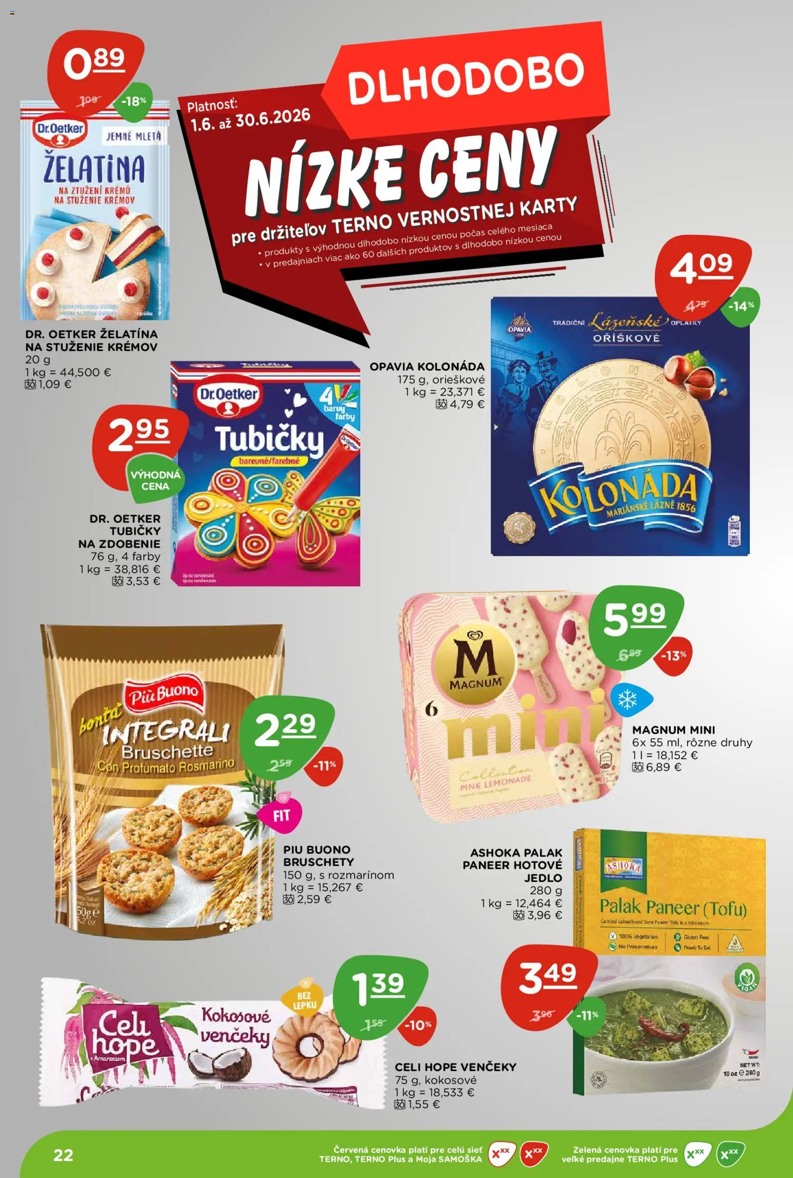 Nové Terno akcie – leták je platný od 11.06.2026 | Strana: 22 | Produkty: Tofu, Magnum