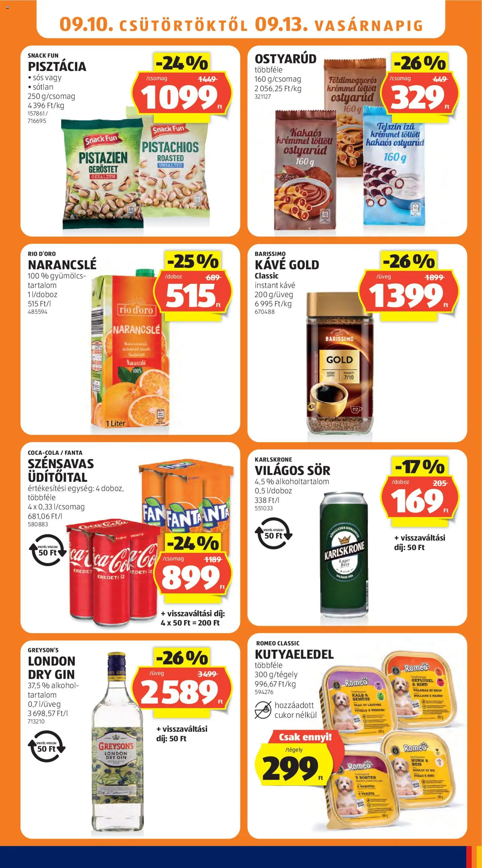 Aldi akciós ujság - amely érvényes a következő dátumtól: 2026.09.10. | Oldal: 15 | Termékek: Waffle, Sör, Tejszín, Instant kávé