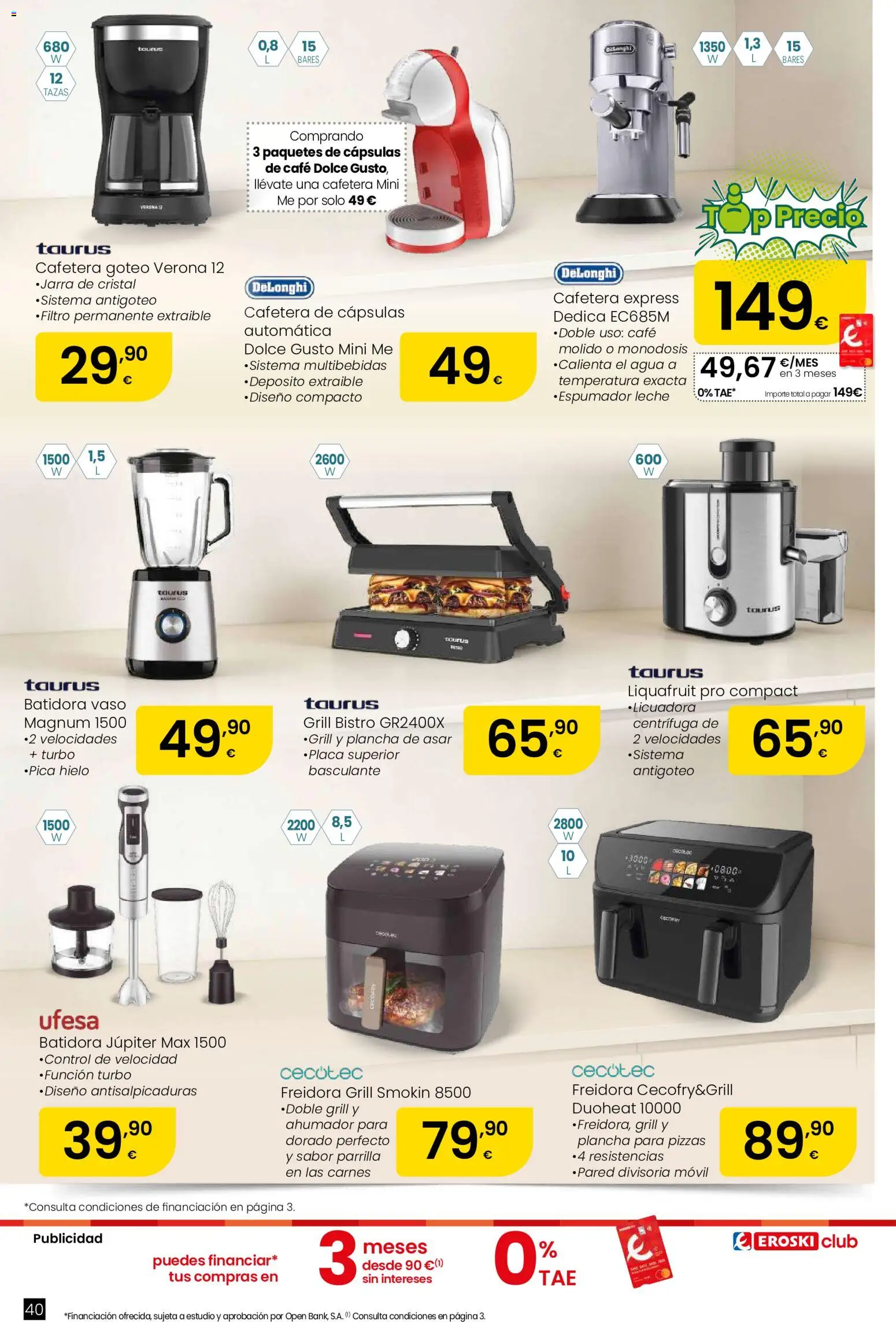 Eroski Oh! OFERTA Málaga │ válido desde el 11.06.2026 | Página: 40 | Productos: Χυλοπίτες στιγμής, Café, Parrilla, Plancha de asar