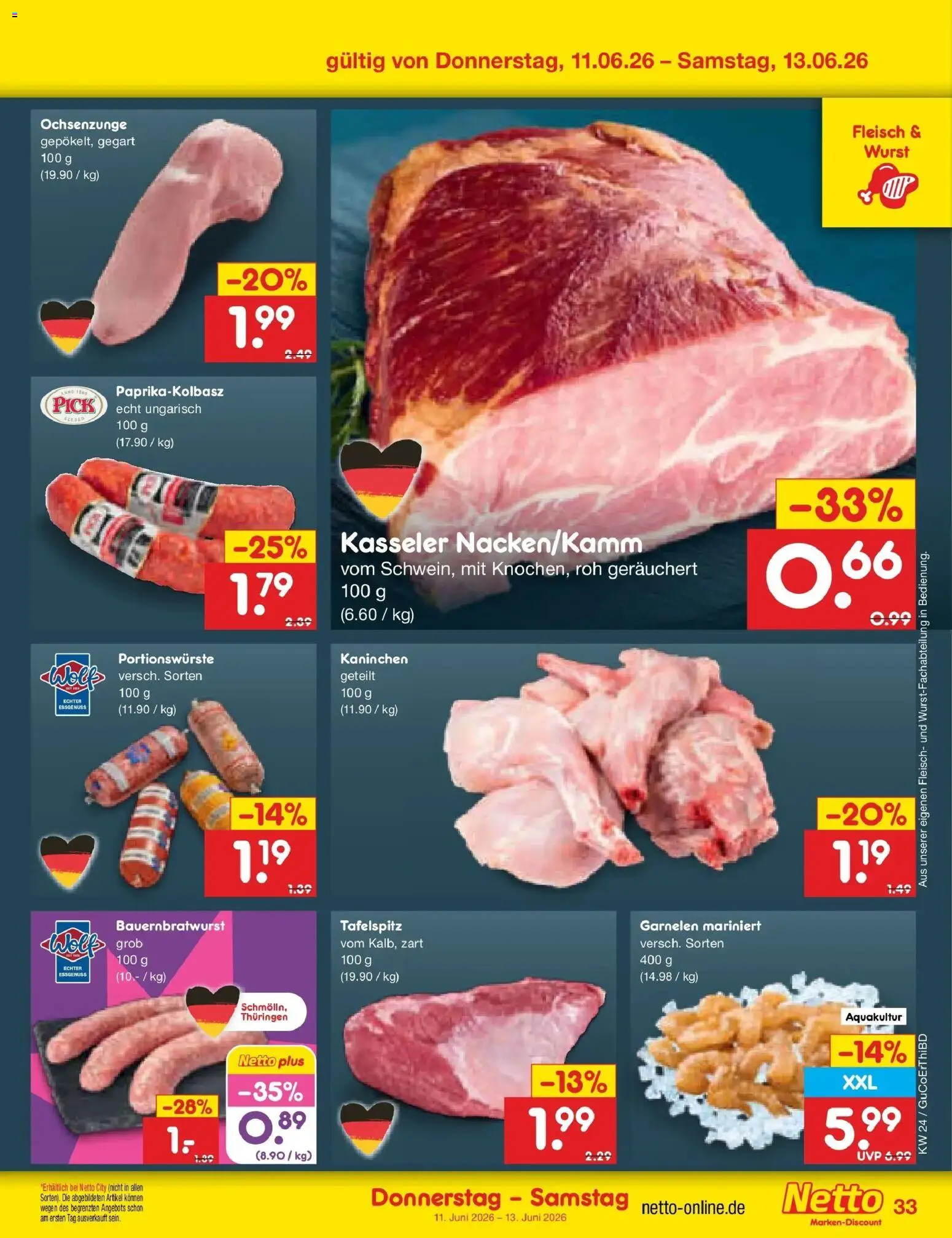 Netto Marken-Discount Prospekt Augustusburg – gültig ab 08.06.2026 | Seite: 53 | Produkte: Tafelspitz, Kaninchen, Garnelen, Fleisch