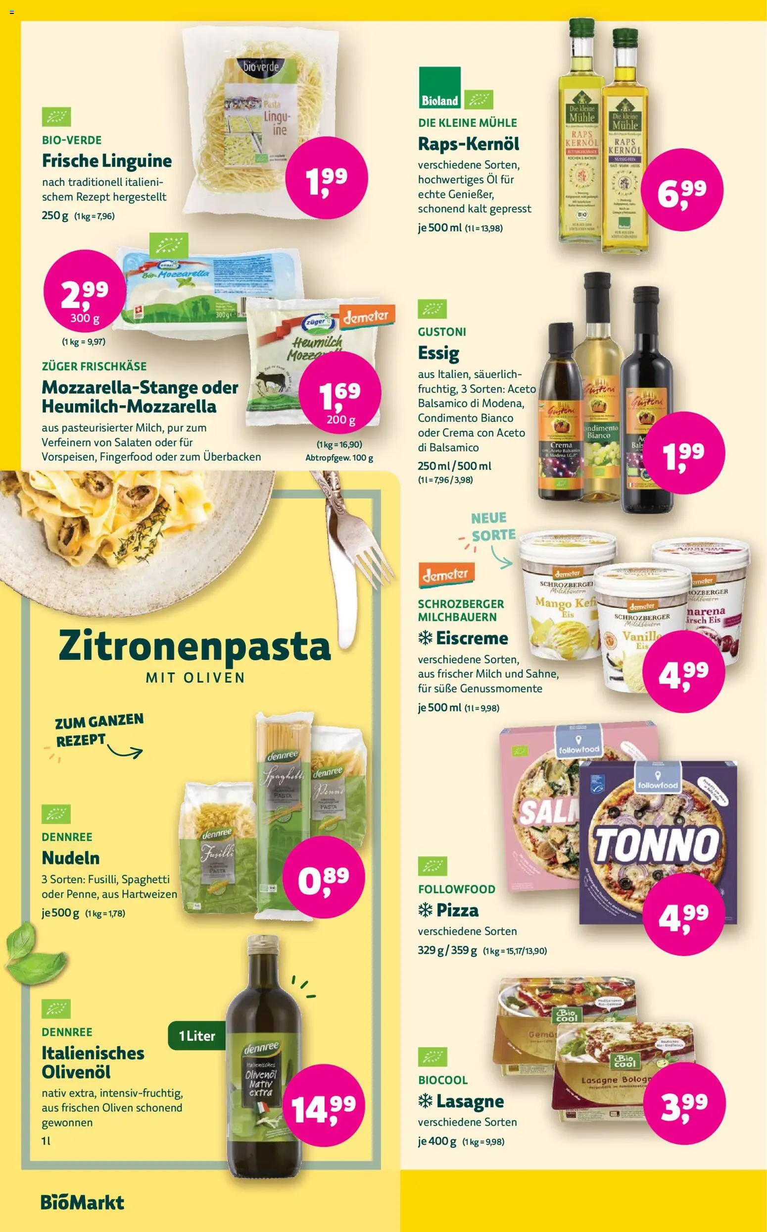 BioMarkt Prospekt – gültig ab 03.06.2026 | Seite: 10 | Produkte: Milch, Öl, Essig, Pizza