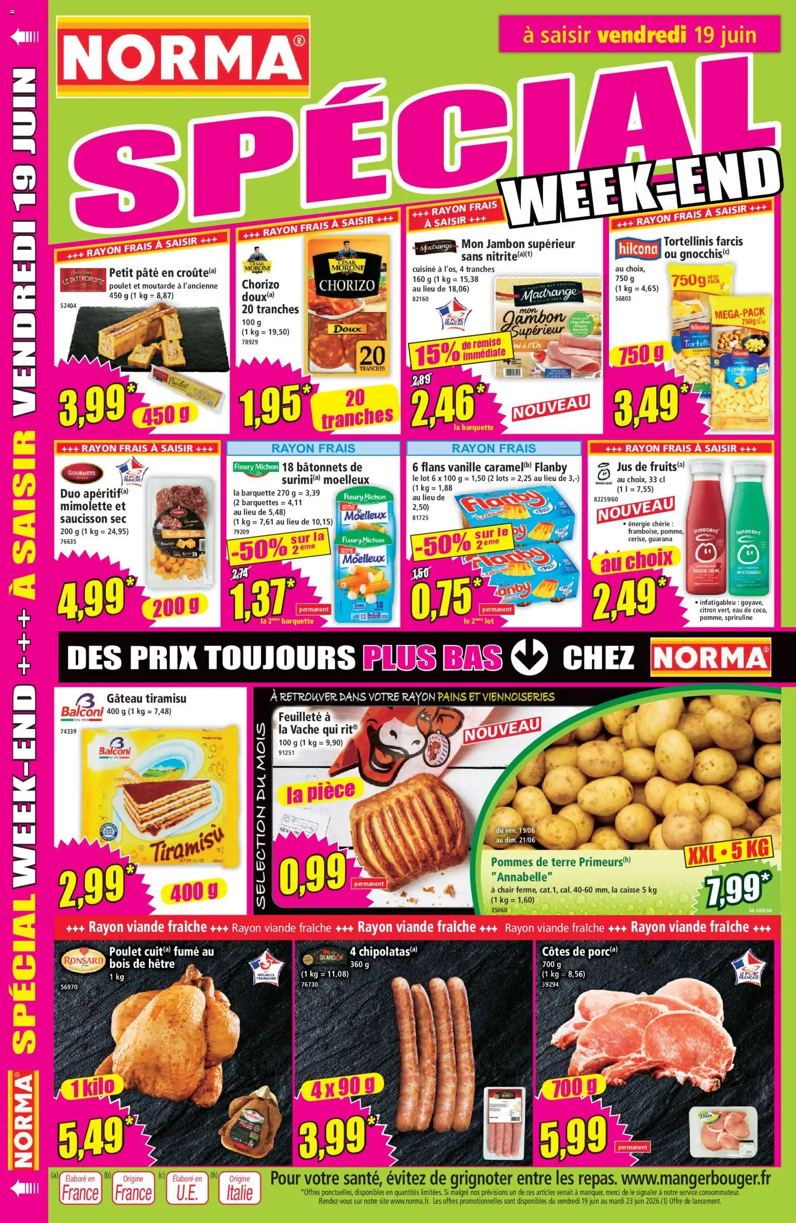 {H1} | Page: 12 | Produits: Saucisson, Jambon, Jus, Pommes