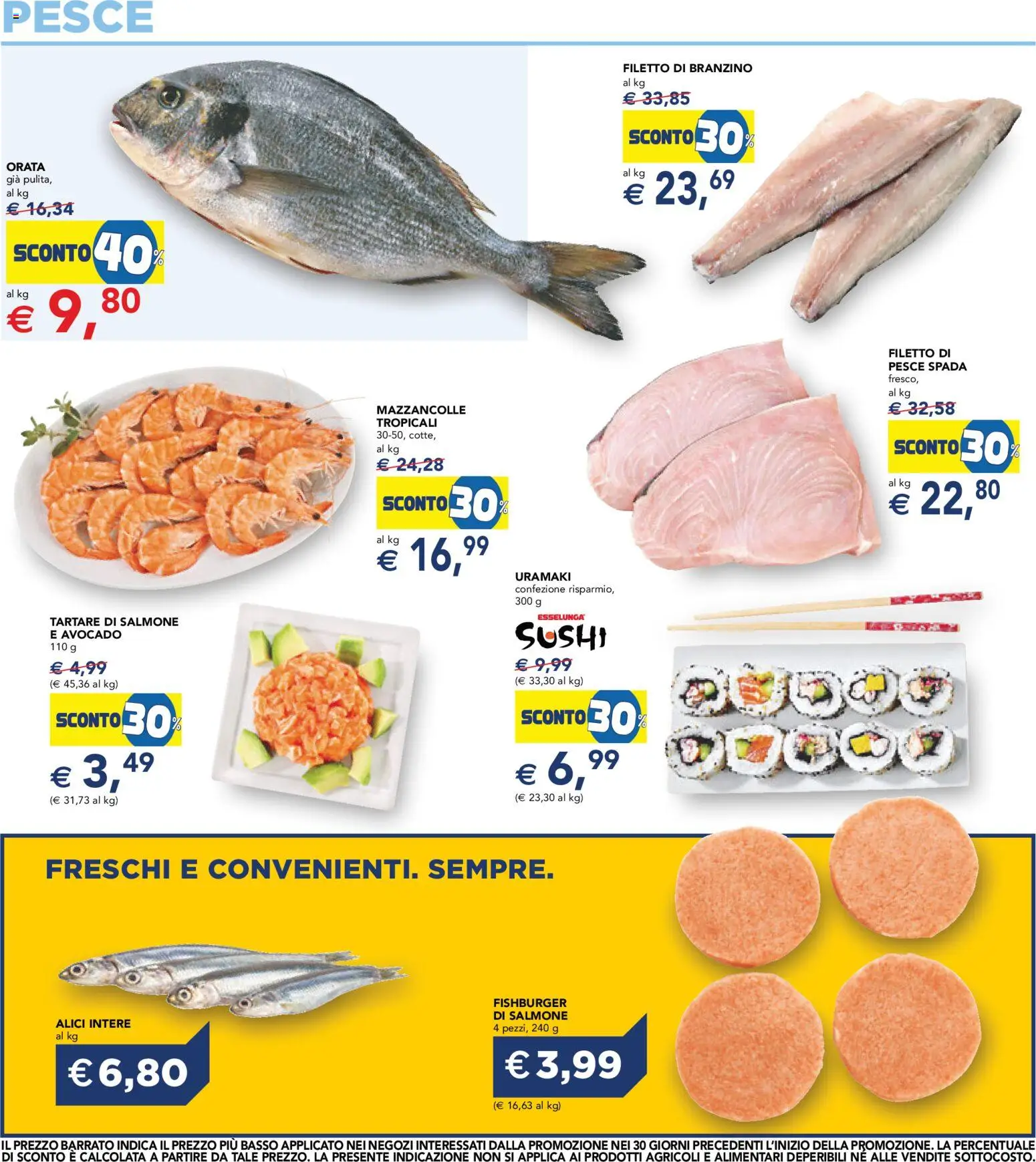 Volantino Esselunga S del 16/07/2026 | Pagina: 18 | Prodotti: Salmone, Orata, Sushi, Alici