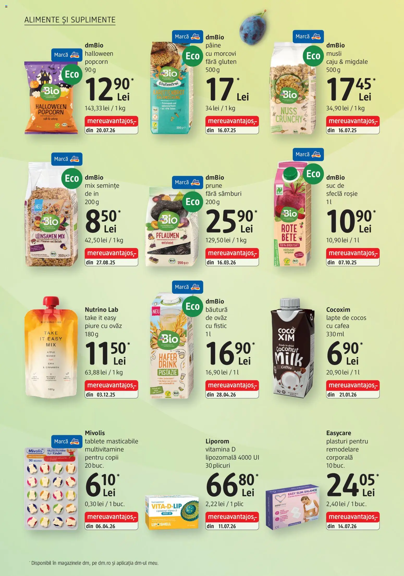 Noul catalog DM drogeriemarkt – valabil de la 01.10.2026 | Pagină: 8 | Produse: Plasturi, Lapte, Morcovi, Sfeclă