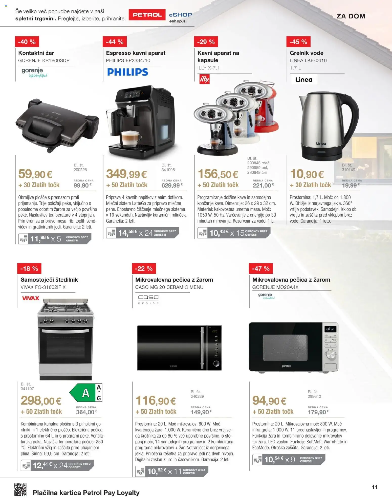 Novi Petrol katalog ponudbe – veljaven od 01.09.2026 | Stran: 11 | Izdelki: Pecica, Kuhalna plosca, Zar, Grelnik vode