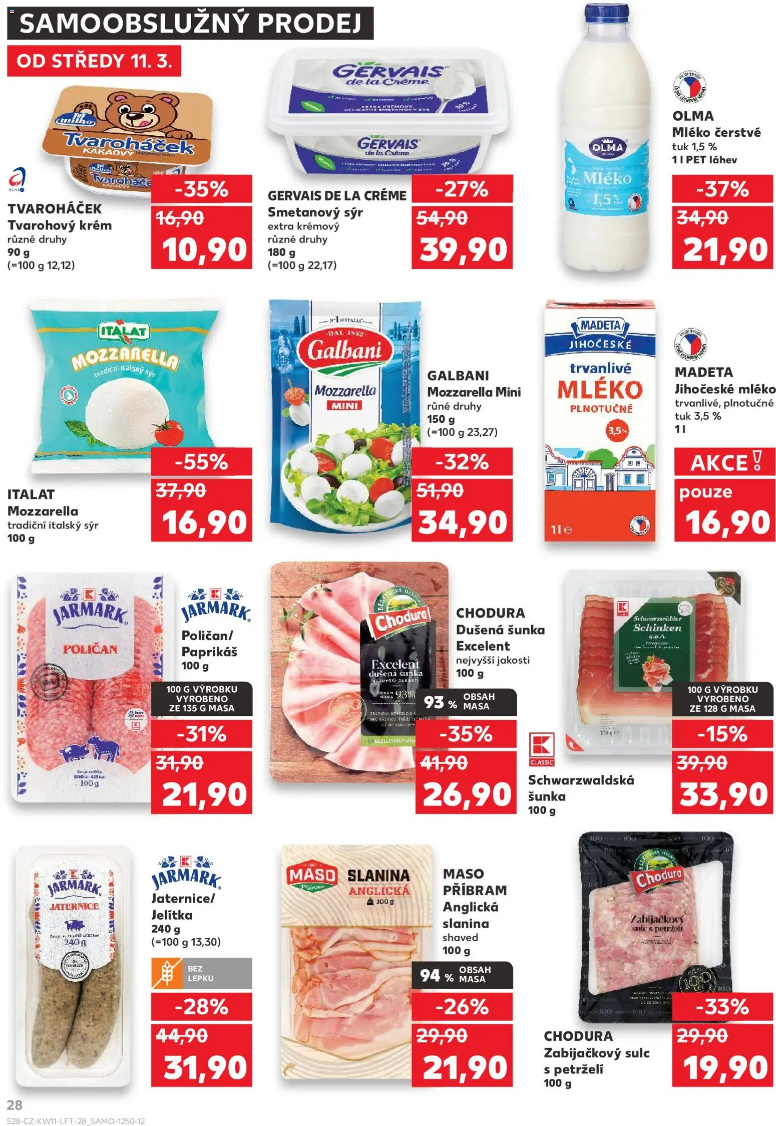Kaufland leták od 11.03.2026 | Strana: 28 | Produkty: Šunka, Krém, Maso, Tvaroháček