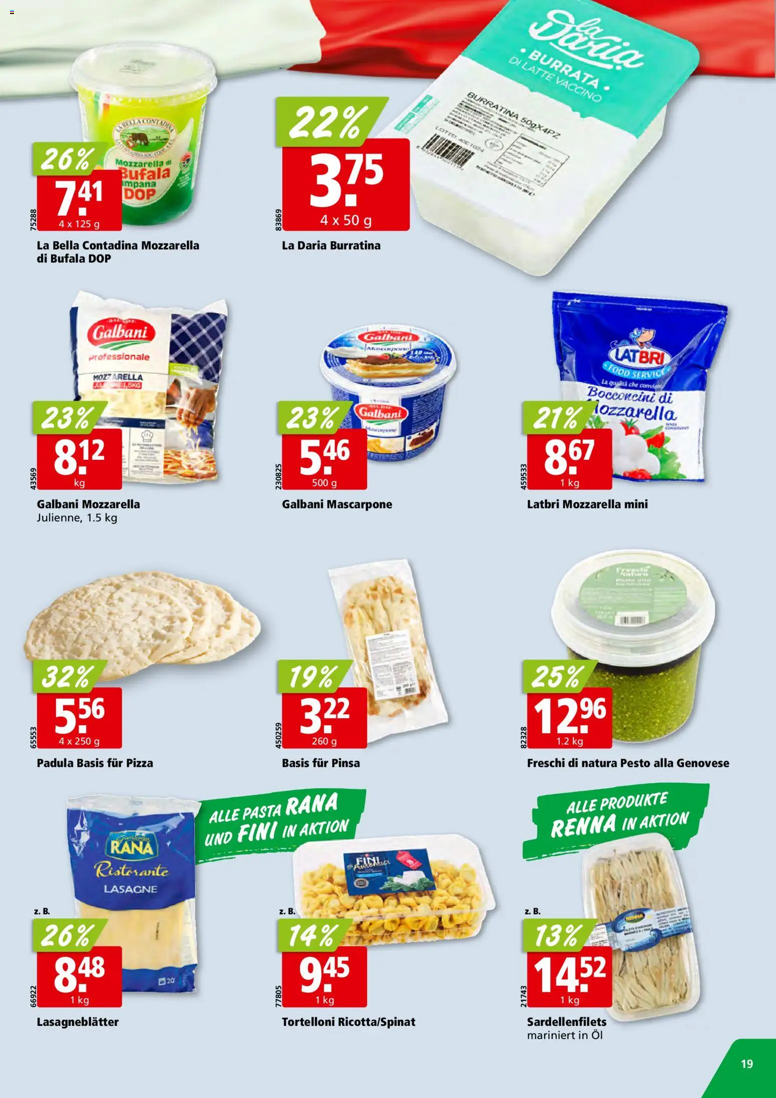 Aligro aktionen Schlieren, Gossau SG, Frauenfeld, Rapperswil-Jona, Sargans, Bern – gültig ab 20.04.2026 | Seite: 19 | Produkte: Mascarpone, Fennikel, Öl, Pasta