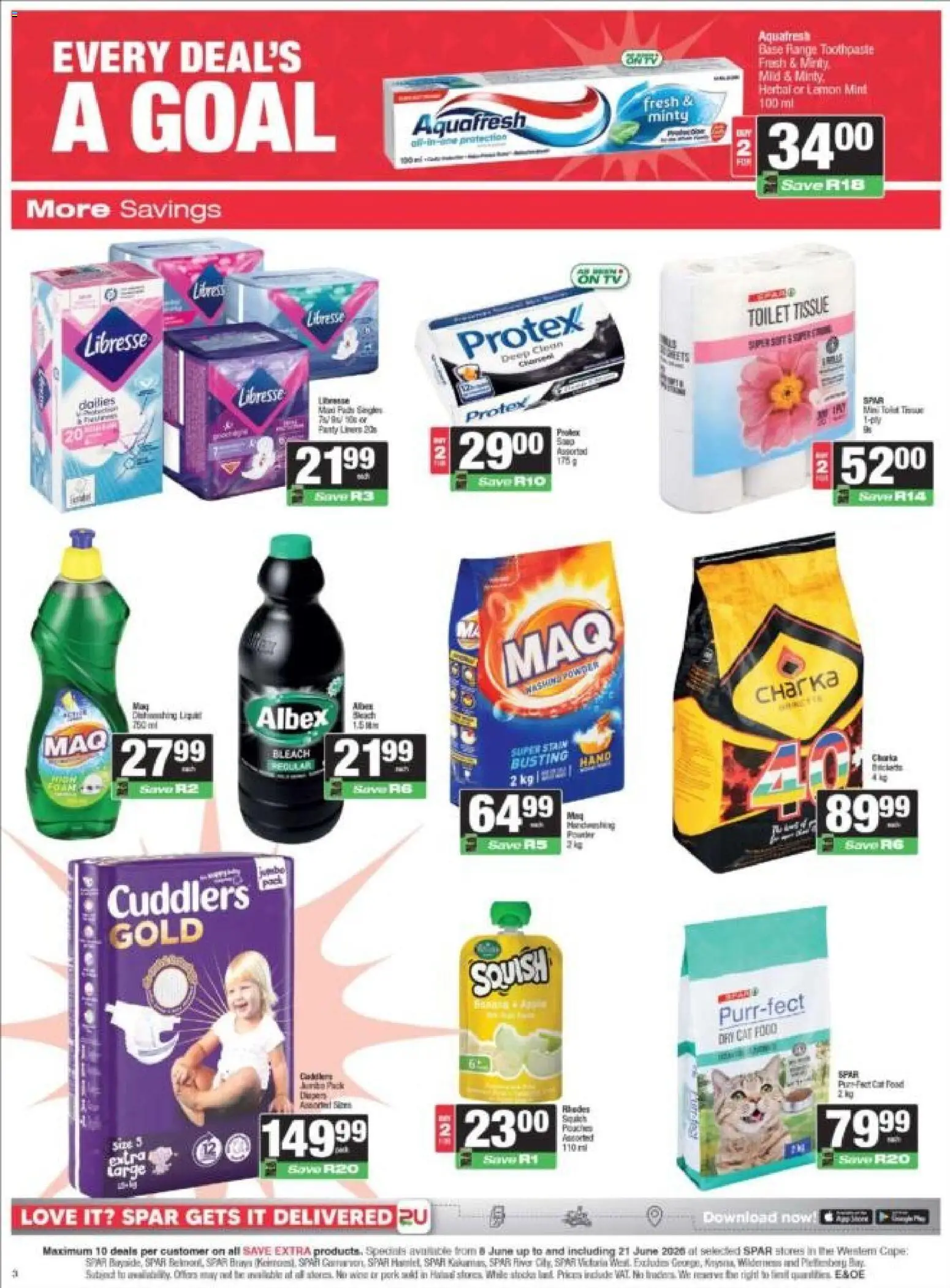 New Spar catalogue – valid from 08.06.2026 | Page: 3 | Products: Bleach, Powder, Lemon, Cat food