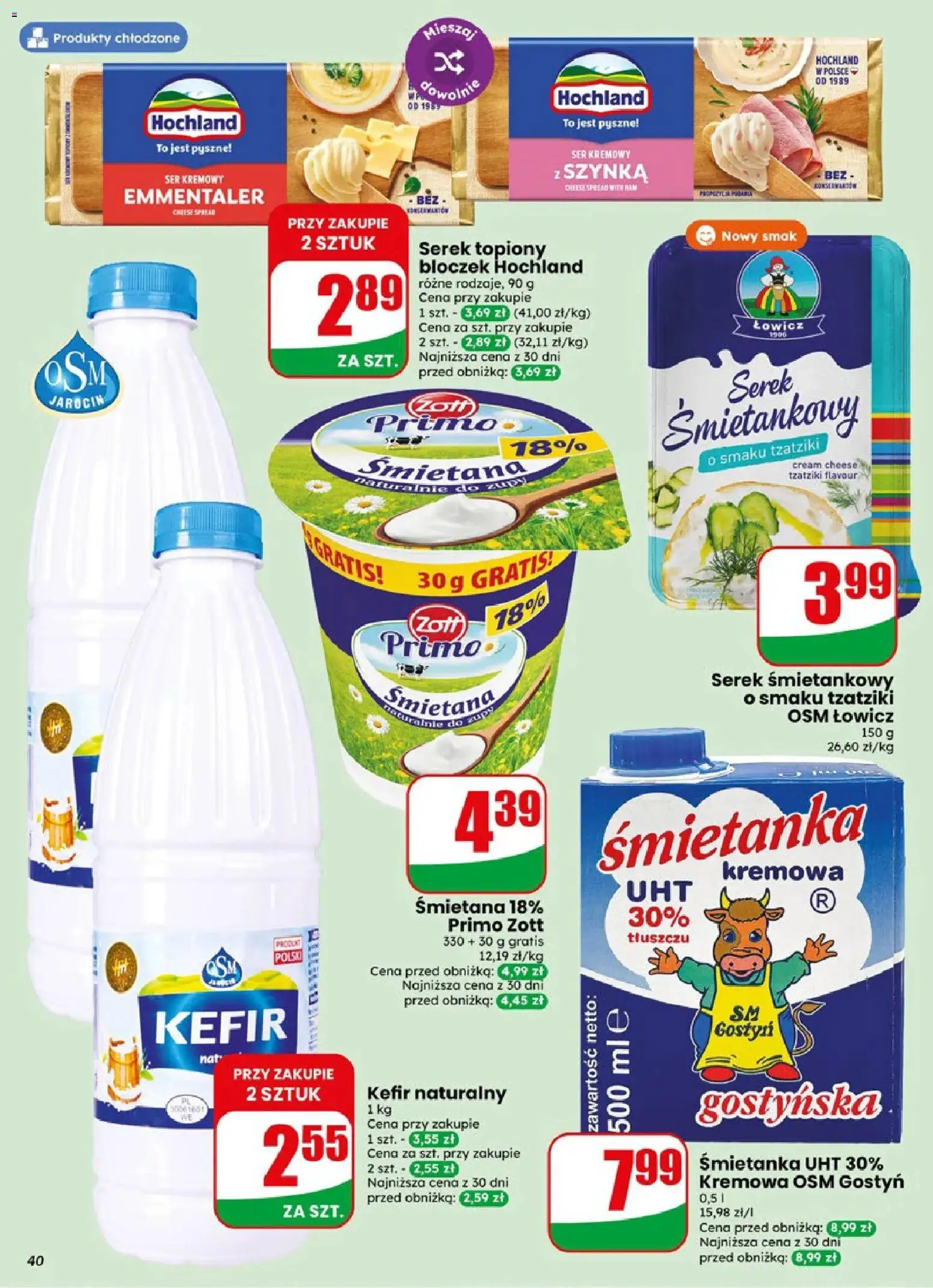 Dino gazetka od 06.05.2026 | Strona: 40 | Produkty: Tzatziki, Serek, Szynka, Ser