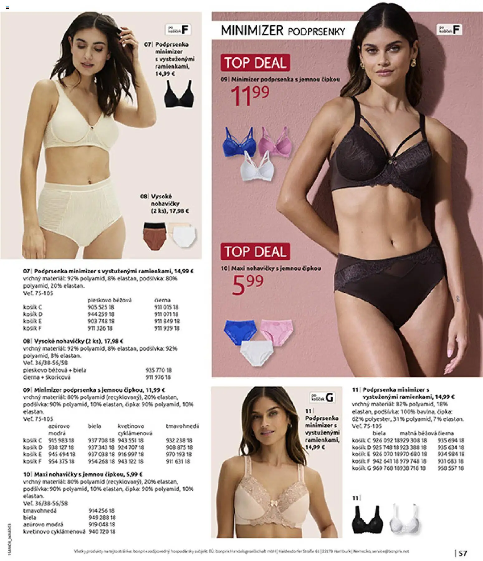Nové Bonprix akcie – leták je platný od 10.08.2026 | Strana: 59 | Produkty: Nohavičky, Podprsenka