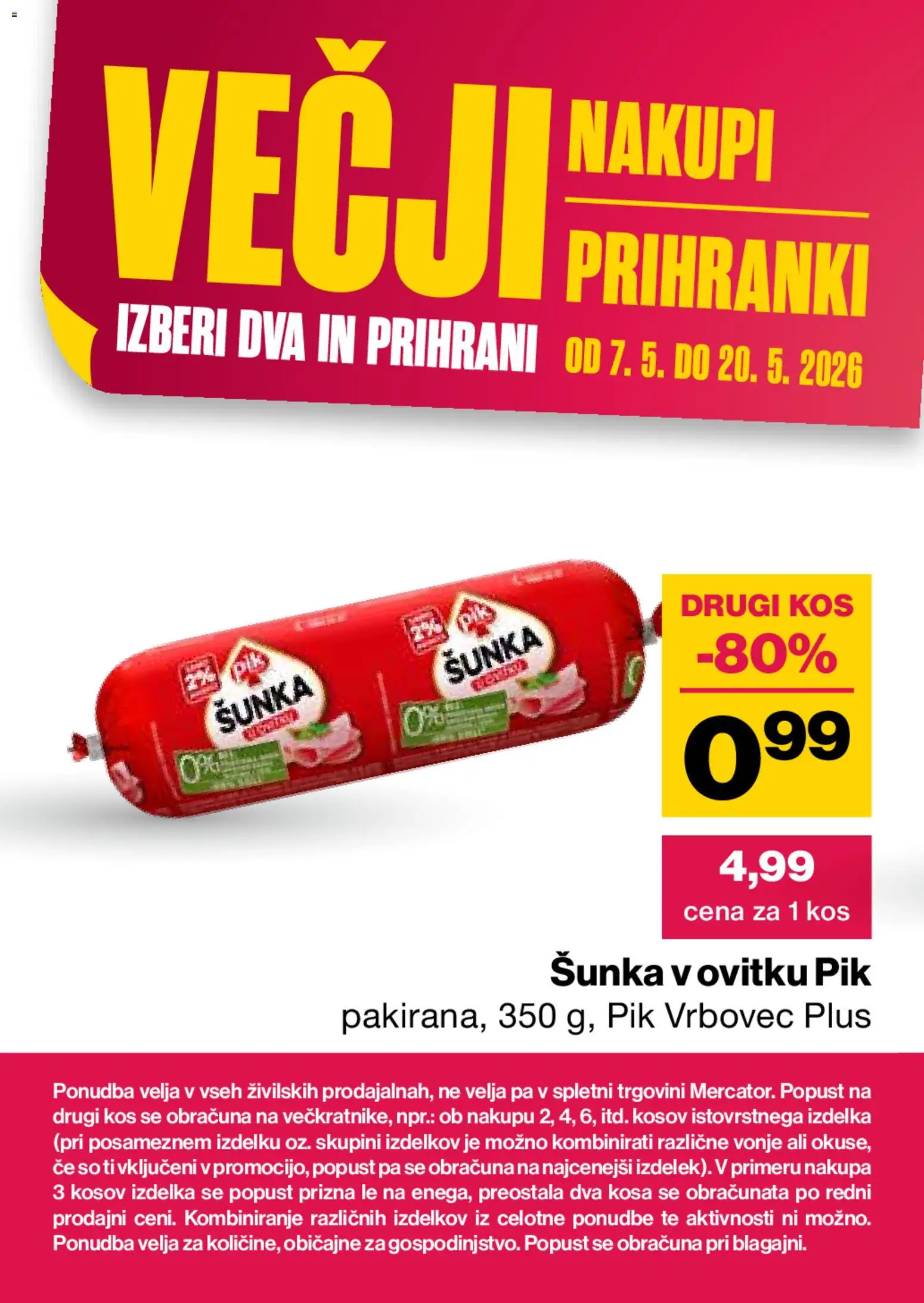 Novi Mercator katalog ponudbe – veljaven od 07.05.2026 | Stran: 10 | Izdelki: Kos, Sunka