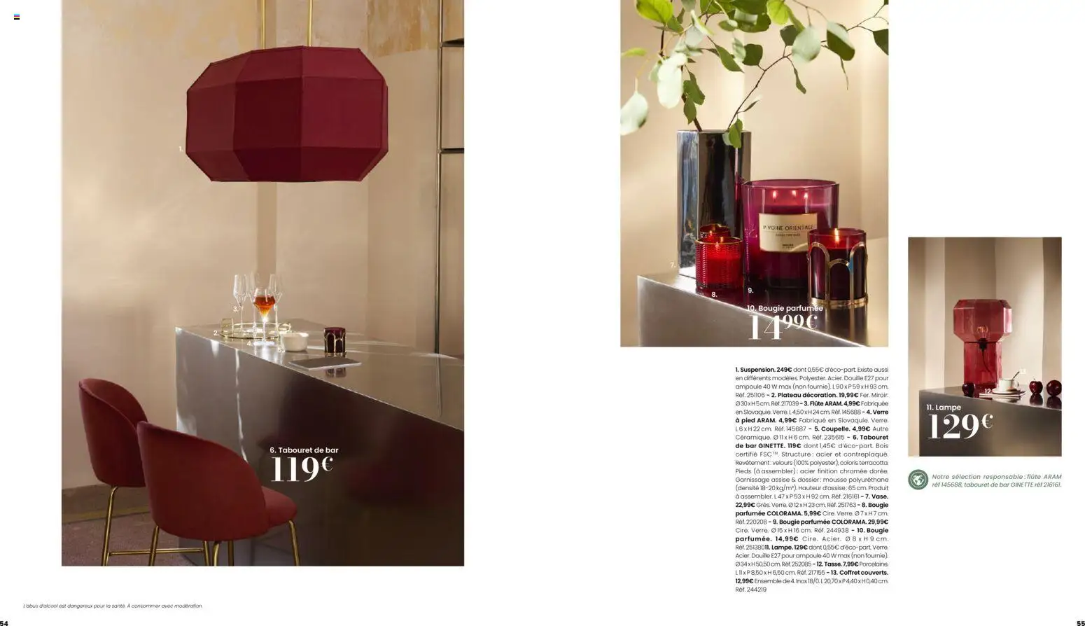 {H1} | Page: 28 | Produits: Plateau, Porcelaine, Tabouret de bar, Flûte