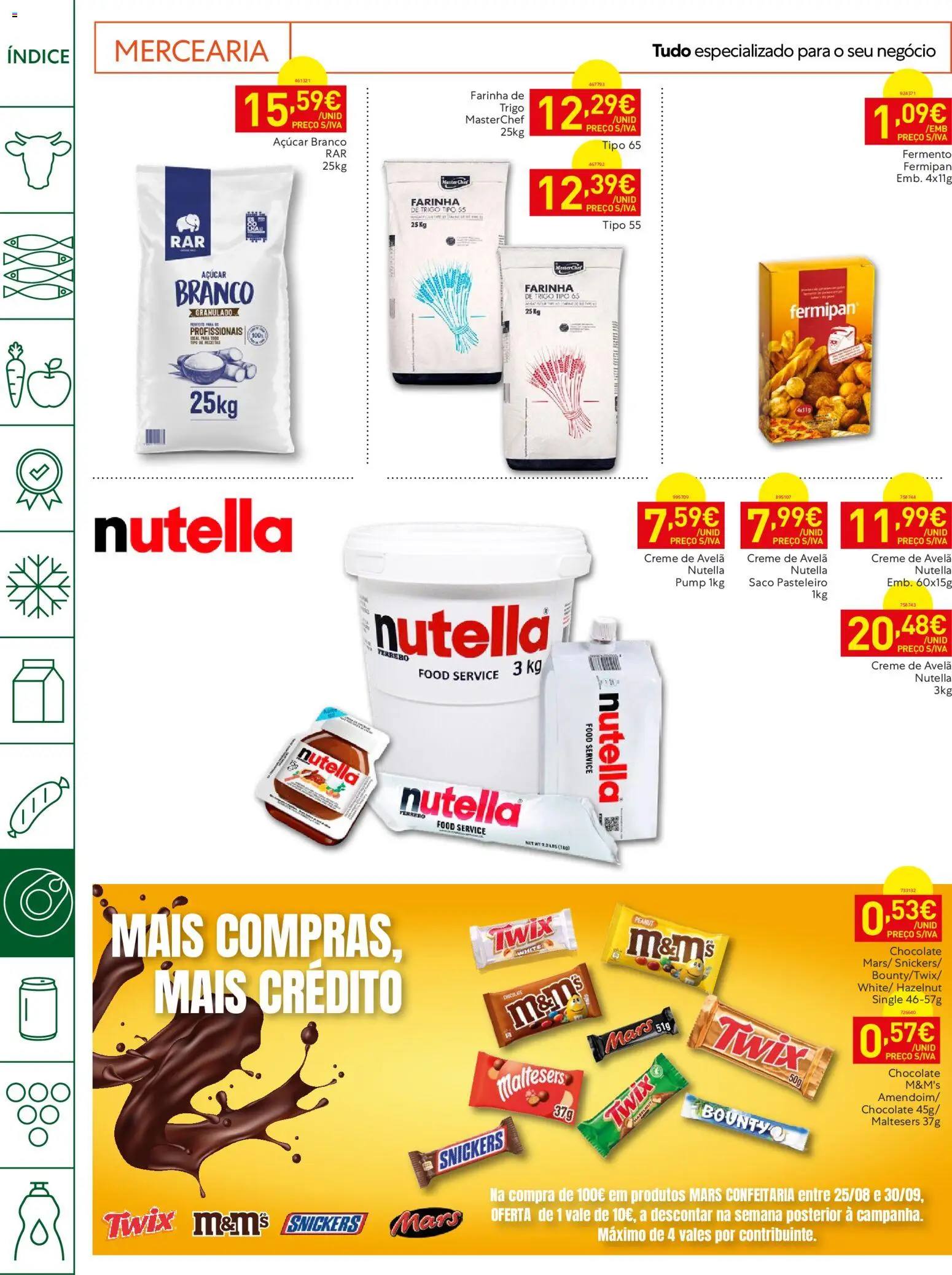 Recheio Horeca │ válido de 08/09/2026 | Página: 22 | Produtos: Farinha de trigo, Nutella, Halter, Creme