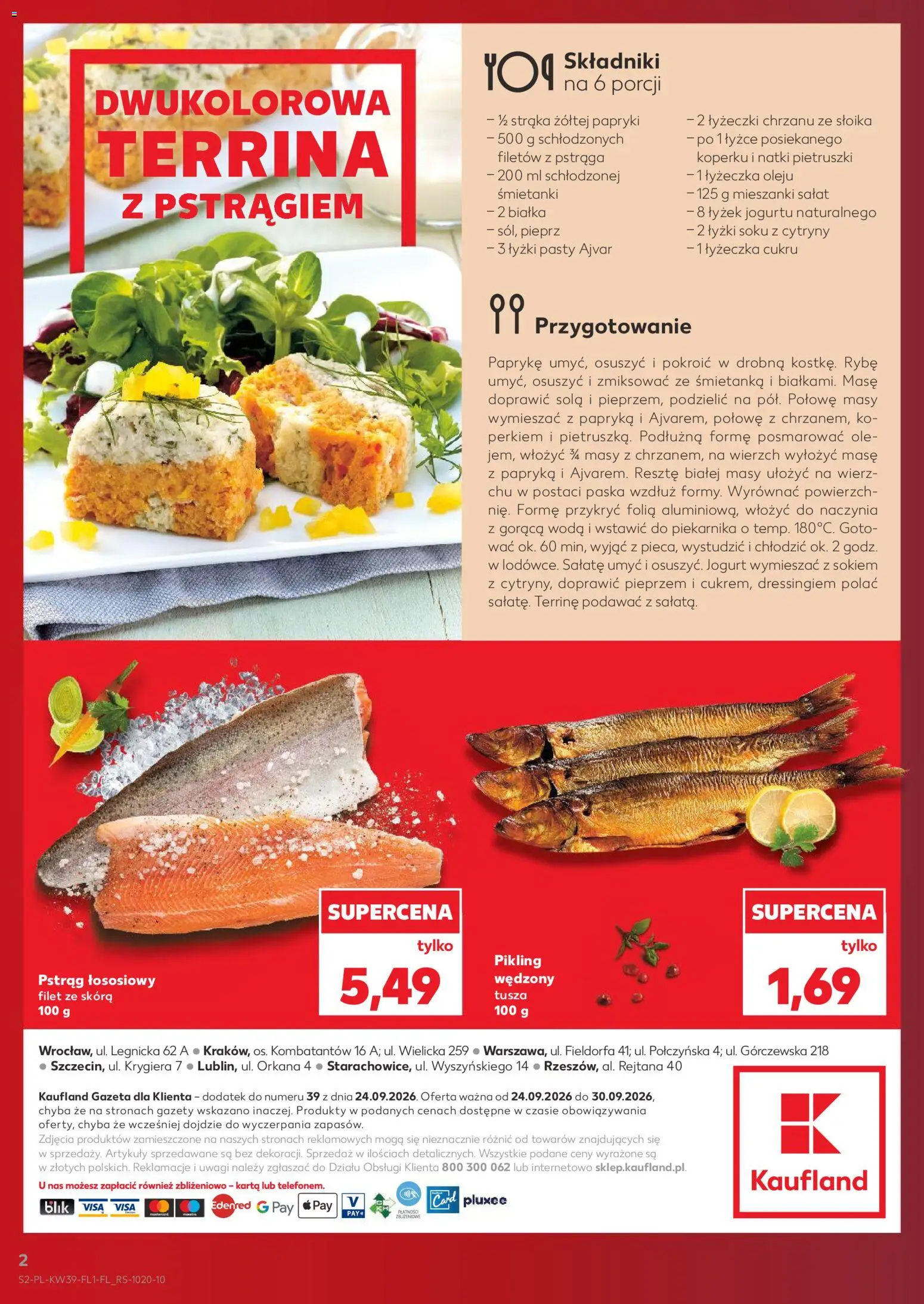 Kaufland Polsko leták - Jest fresz od 24.09.2026 | Strana: 2 | Produkty: Jogurt, Salát, Ajvar, Filet