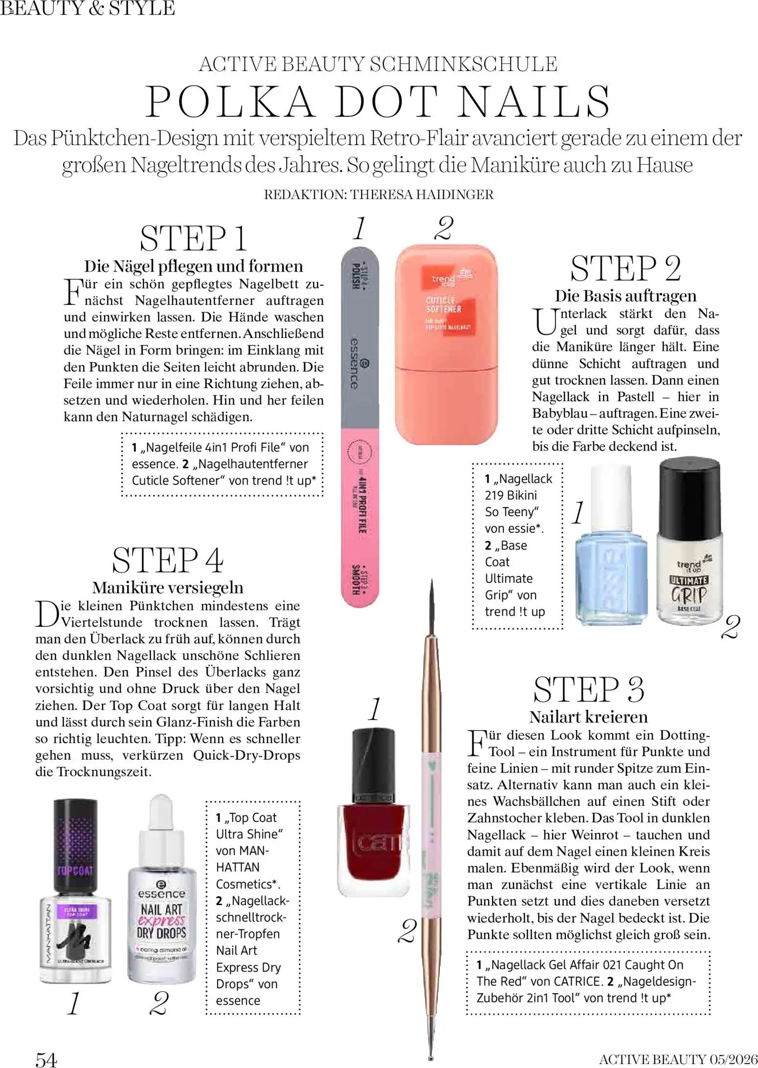 dm drogerie markt Active Beauty Magazin 05/2026 gültig ab 01.05.2026 | Seite: 54 | Produkte: Pinsel, Nagellack