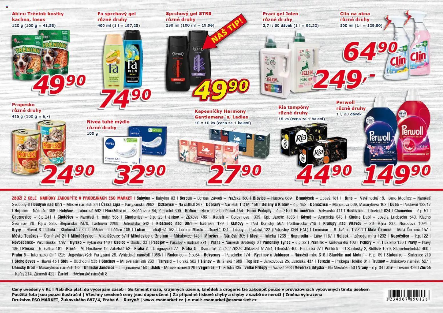 Eso market leták od 22.07.2026 | Strana: 8 | Produkty: Clin, Kostky, Drogerie, Tampony