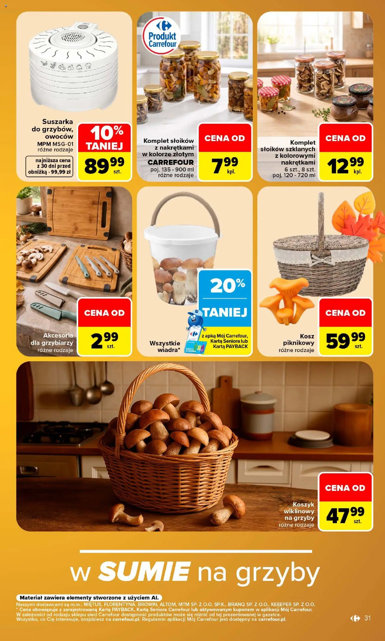 Carrefour gazetka od 14.09.2026 | Strona: 33 | Produkty: Karta, Grzyby, Suszarka, Kosz