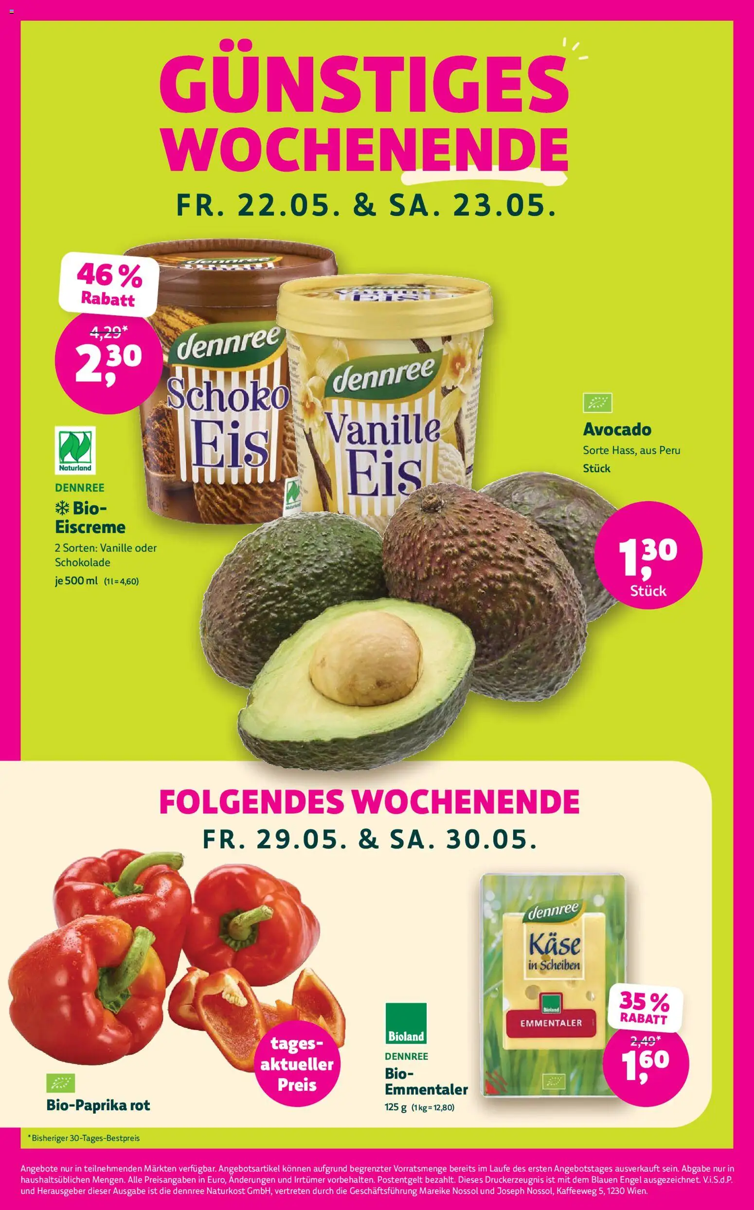 Denns BioMarkt Angebote gültig ab 20.05.2026 | Seite: 4 | Produkte: Avocado, Käse, Schokolade