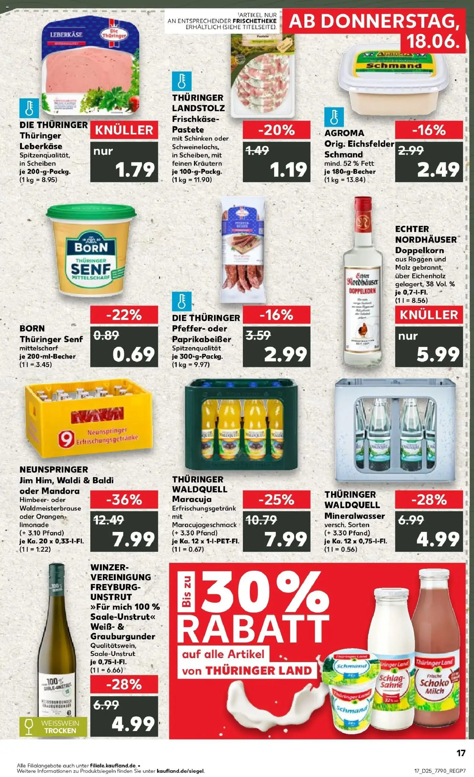 Kaufland Prospekt Leinefelde-Worbis – gültig ab 15.06.2026 | Seite: 2 | Produkte: Milch, Weißwein, Pfeffer, Leberkase
