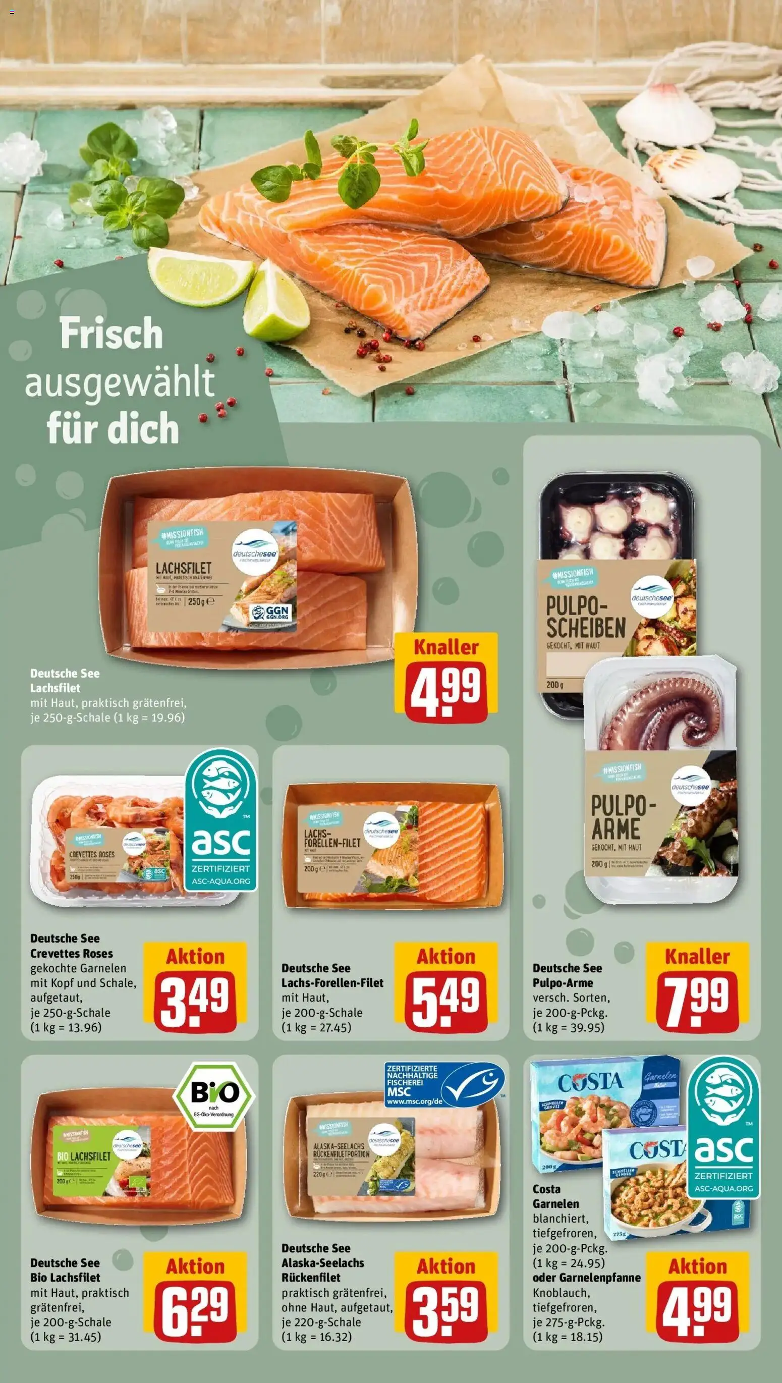 REWE Prospekt ab 12.10.2026 zum Blättern » Angebote | Seite: 16 | Produkte: Garnelen, Lachs