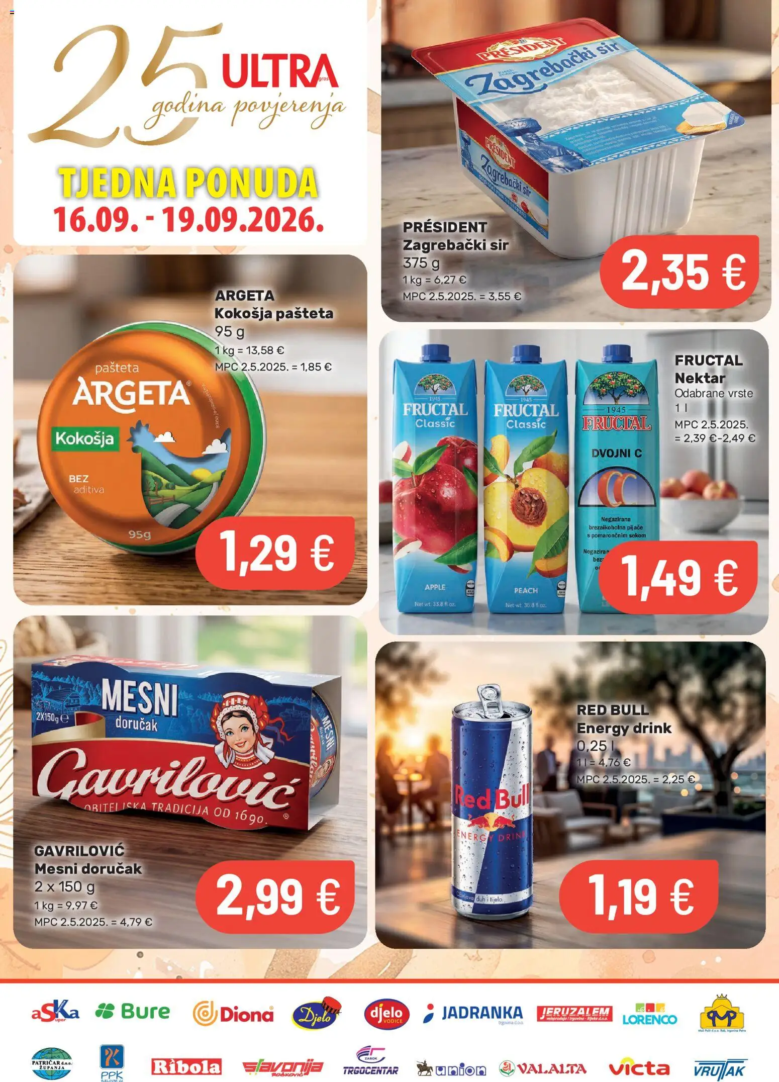 Ultra Gros katalog | vrijedi od 16.09.2026 | Stranica: 1 | Proizvodi: Sir, Nektar, Mesni doručak, Red Bull