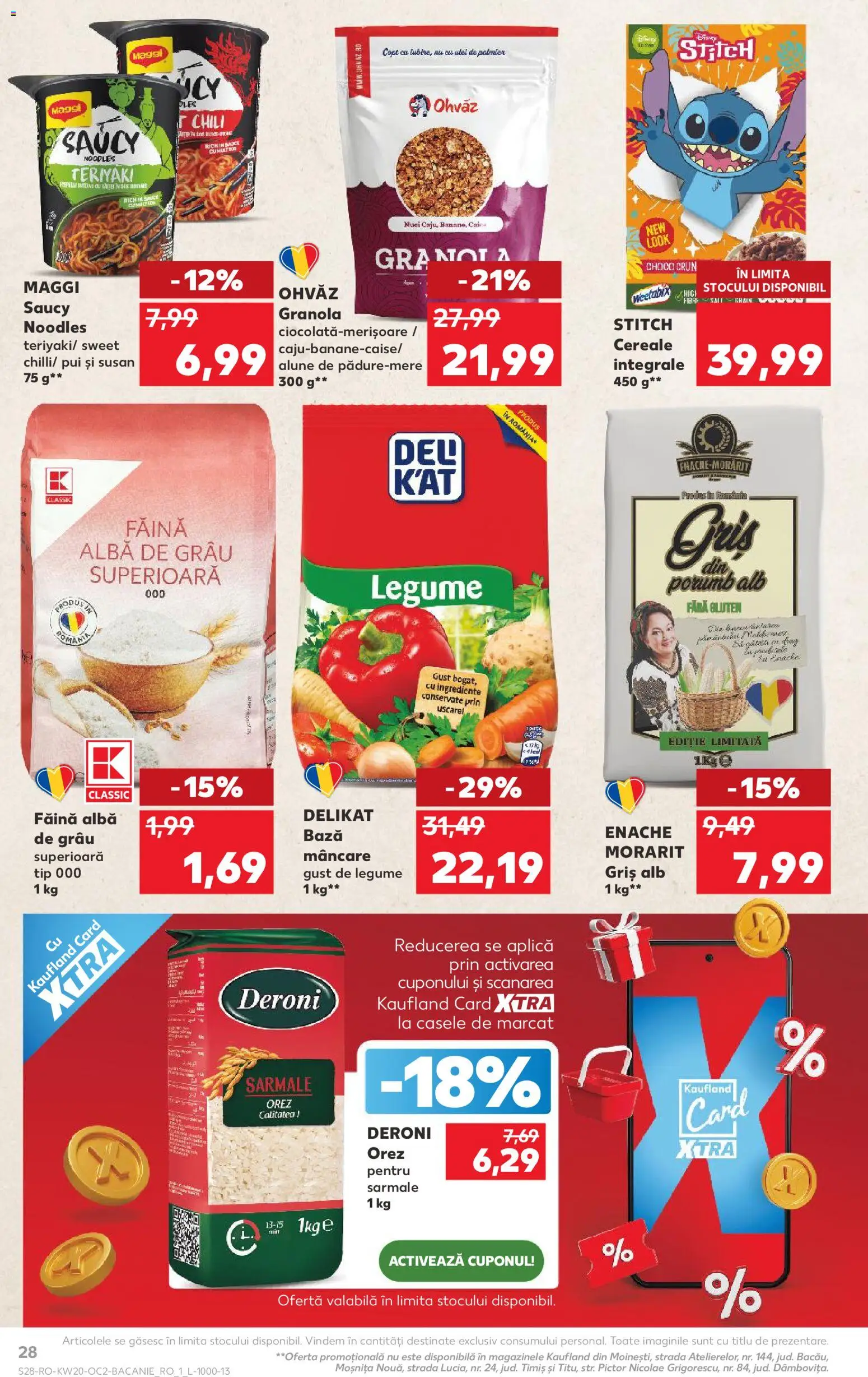 Noul catalog Kaufland – valabil de la 13.05.2026 | Pagină: 28 | Produse: Alune, Făină, Orez, Legume