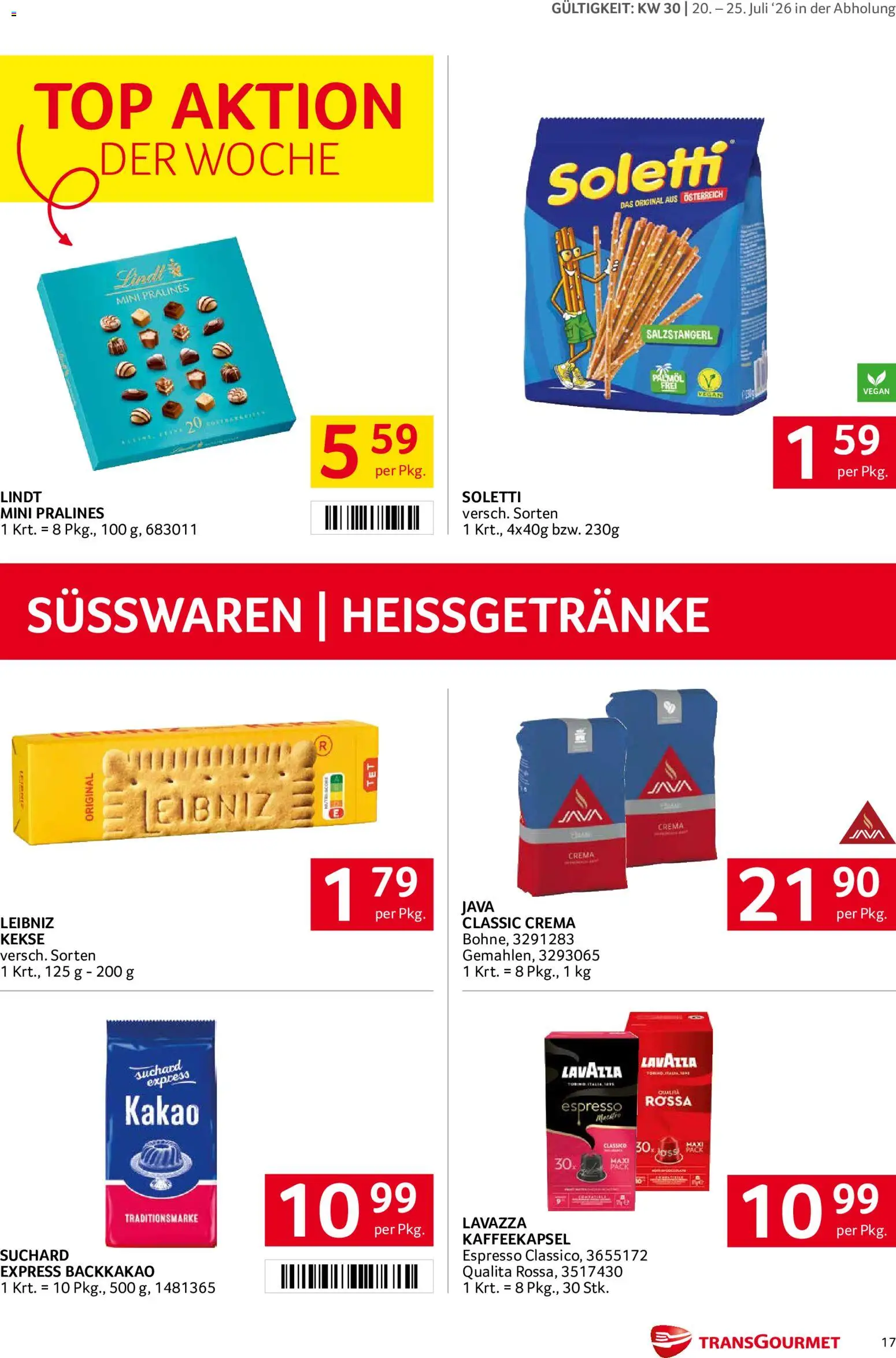 Transgourmet Flugblatt gültig ab 20.07.2026 | Seite: 16 | Produkte: Kekse