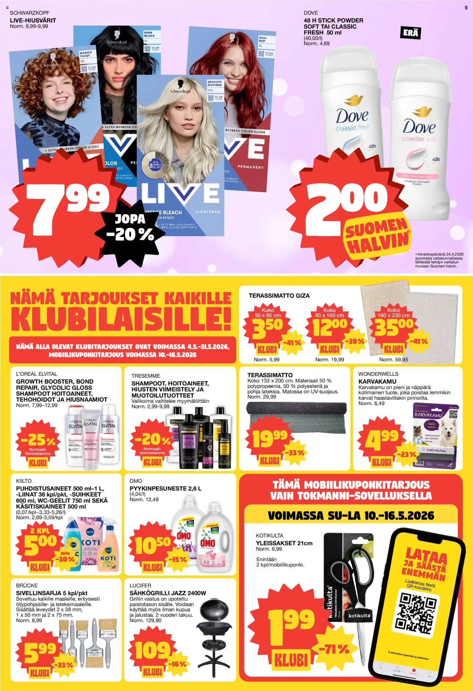 Tokmanni tarjoukset – voimassa 11.05.2026 alkaen | Sivu: 9 | Tuotteet: Mango, Sähkögrilli, WC