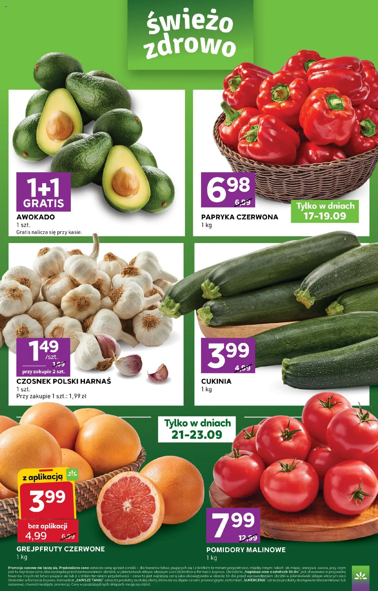 Stokrotka gazetka - Express od 17.09.2026 | Strona: 2 | Produkty: Czosnek, Cukinia, Harnaś, Pomidory