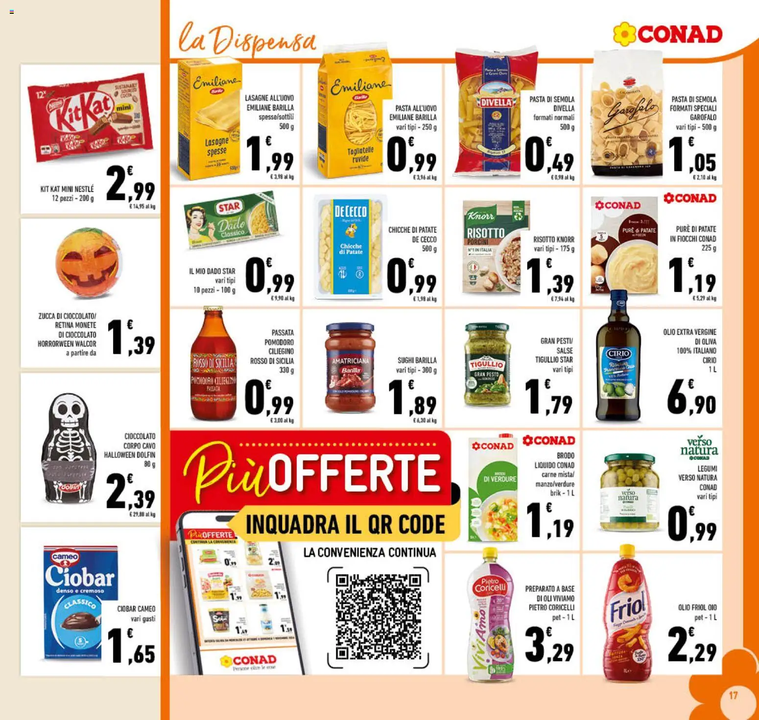 Volantino Conad del 21/10/2026 | Pagina: 17 | Prodotti: Salsa, Pasta, Carne, Gnocchi