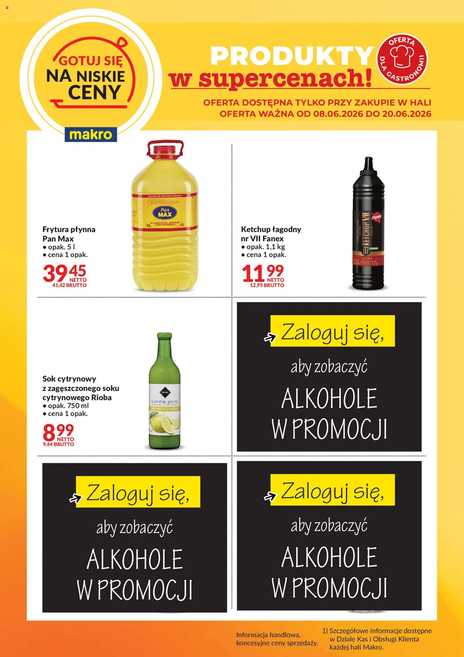 Makro gazetka - Gotuj się na niskie ceny od 08.06.2026 | Strona: 1 | Produkty: Ketchup, Frytura, Sok