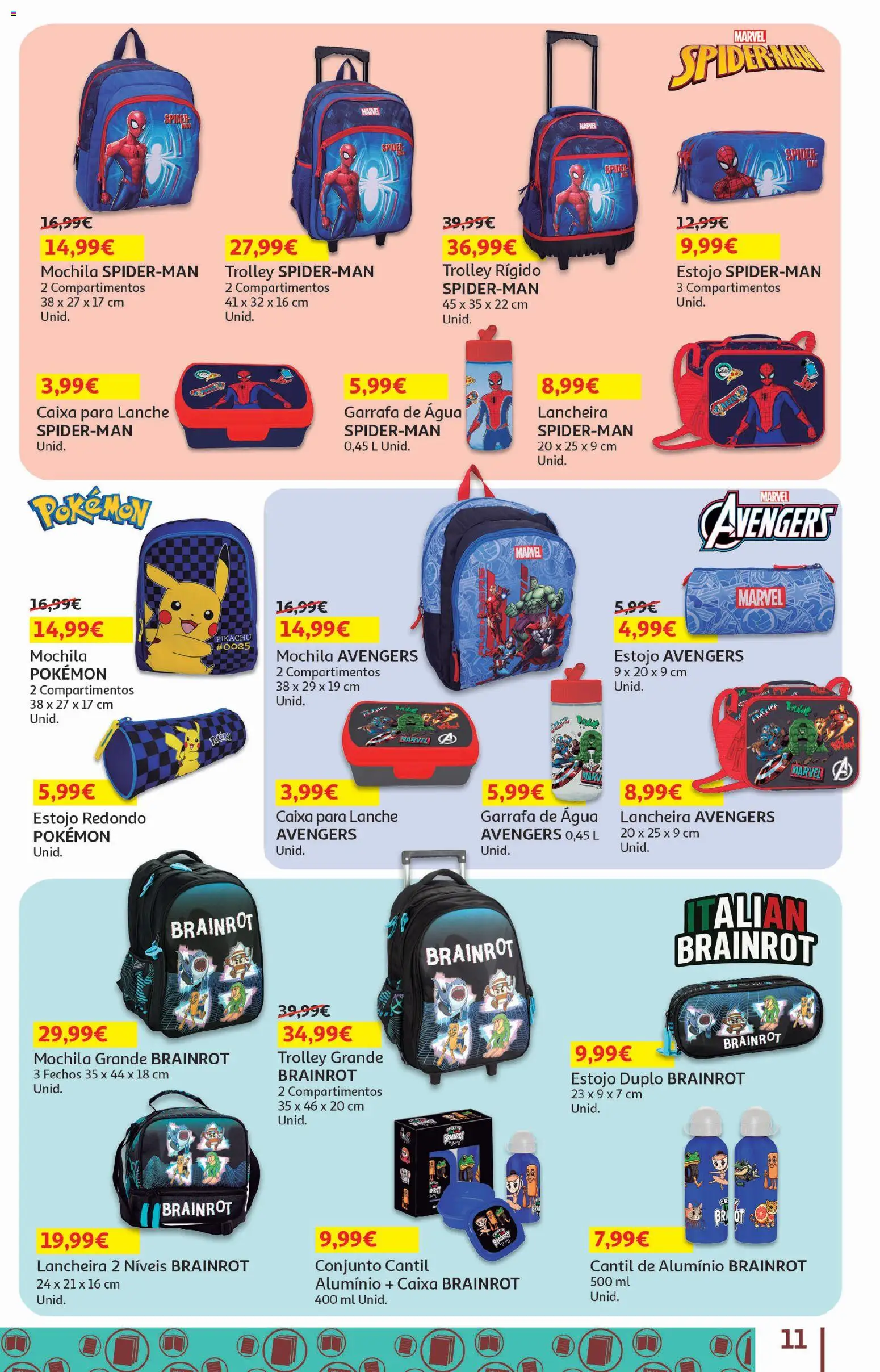 Auchan - Folheto Escolar │ válido de 05/08/2026 | Página: 11 | Produtos: Agua, Mochila, Cantil, Caixa