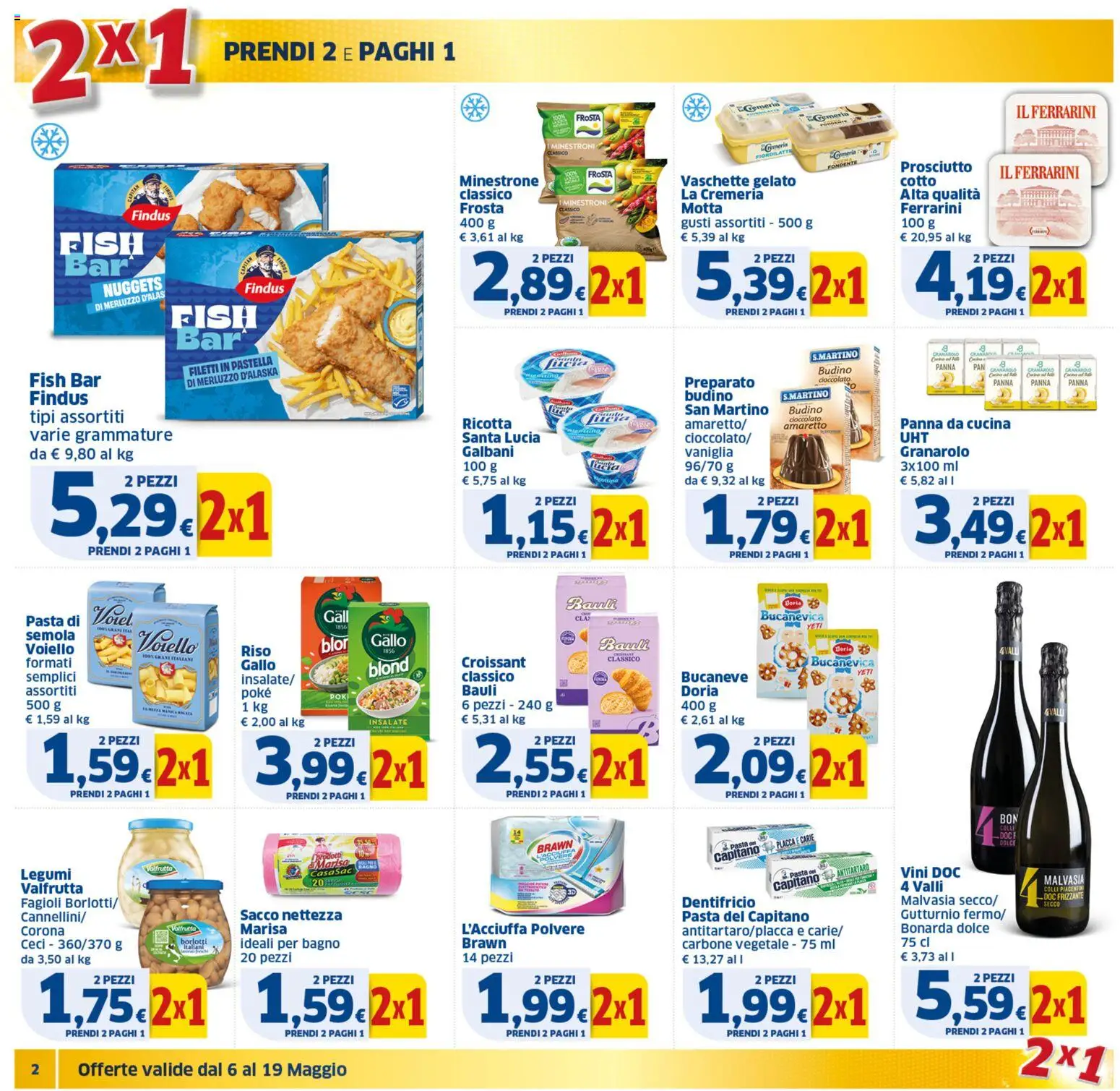 Volantino SIGMA del 06.05.2026 | Pagina: 2 | Prodotti: Cioccolato, Dentifricio, Merluzzo, Vaschette