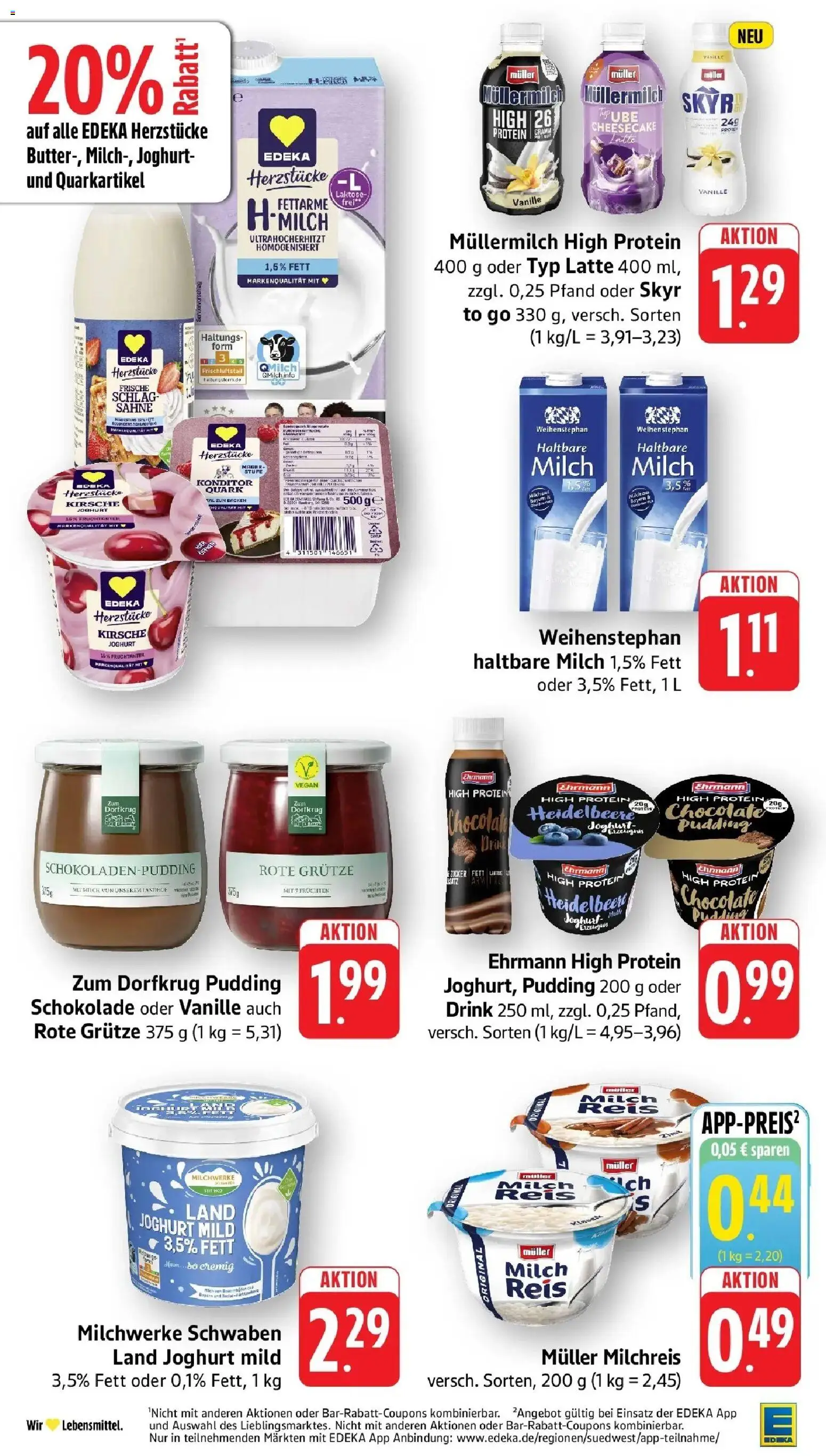 E center Prospekt Waldshut-Tiengen (ab 26.10.2026) zum Blättern | Seite: 18 | Produkte: Milch 1,5%, Pudding, Müllermilch, Reis