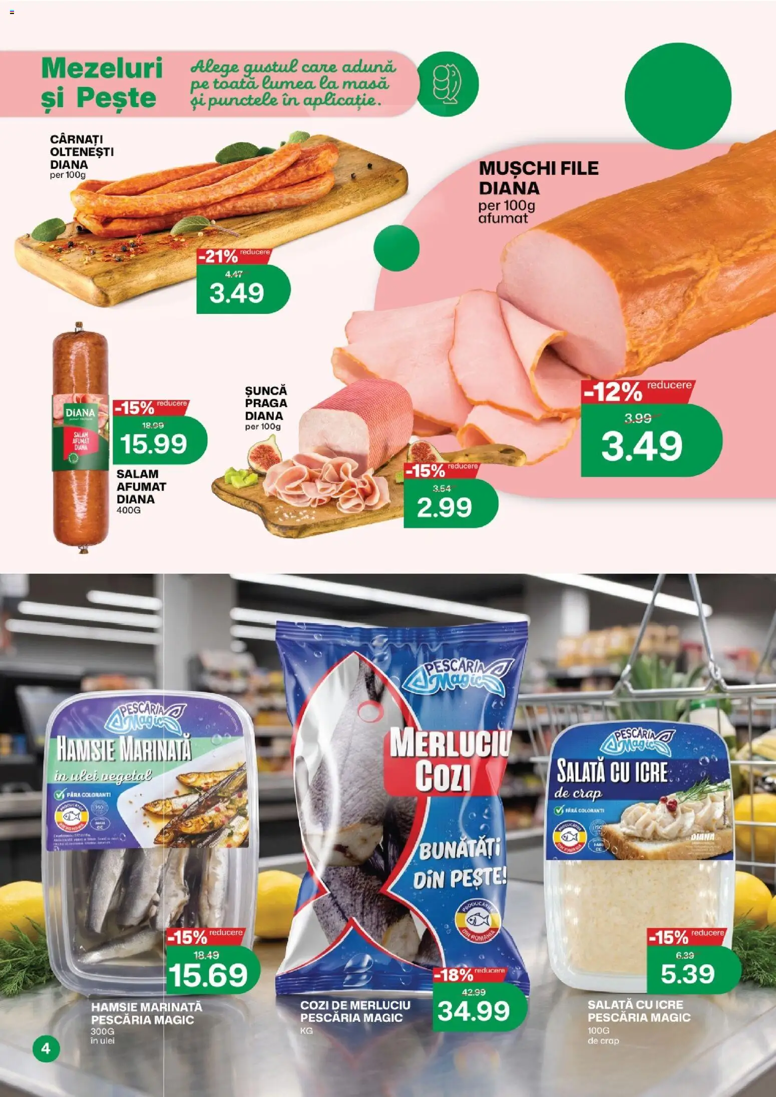 Noul catalog Diana – valabil de la 01.08.2026 | Pagină: 4 | Produse: Ulei, Salam, Salată, Cârnați