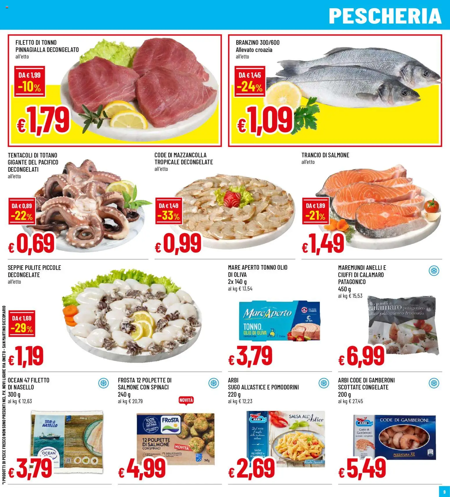 Volantino Galassia del 30/07/2026 | Pagina: 9 | Prodotti: Pomodorini, Salmone, Sugo, Polpette