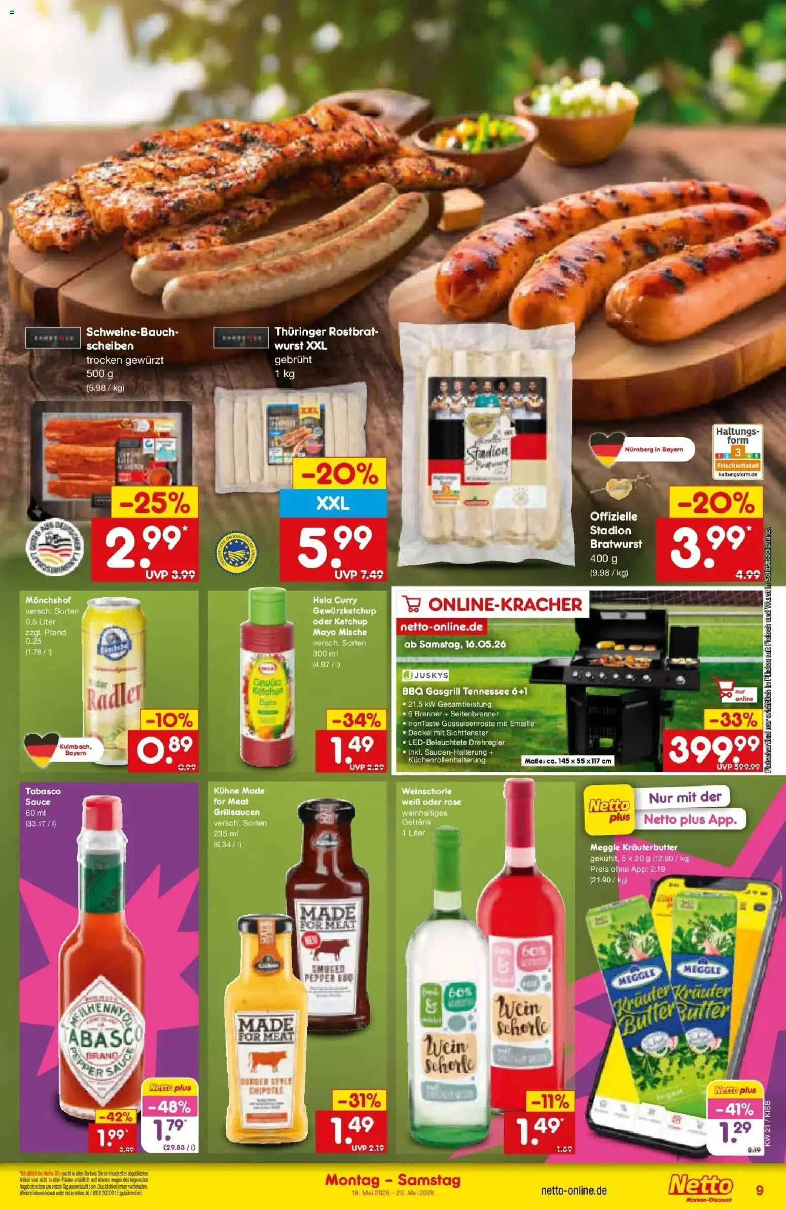 Netto Marken-Discount Prospekt Oberhaid	 – gültig ab 17.05.2026 | Seite: 9 | Produkte: Monchshof, Radler, Wurst, Ketchup