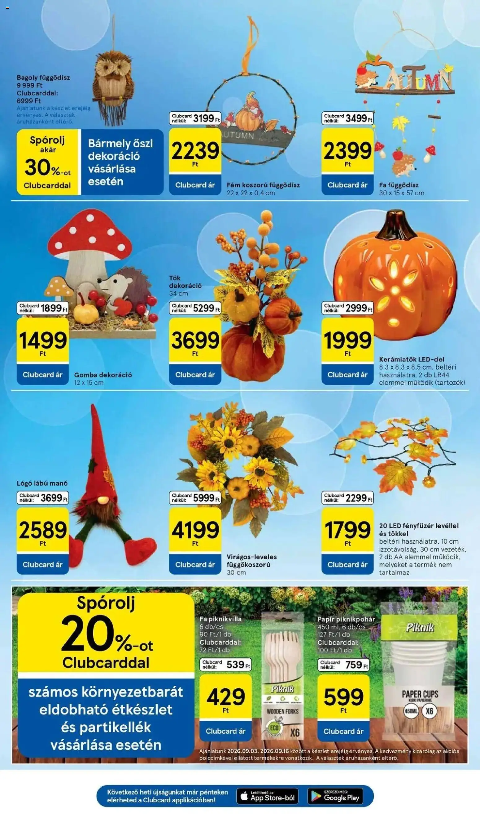 Tesco akciós ujság - amely érvényes a következő dátumtól: 2026.09.03. | Oldal: 29 | Termékek: Gomba, Étkészlet, LED, Dekoráció