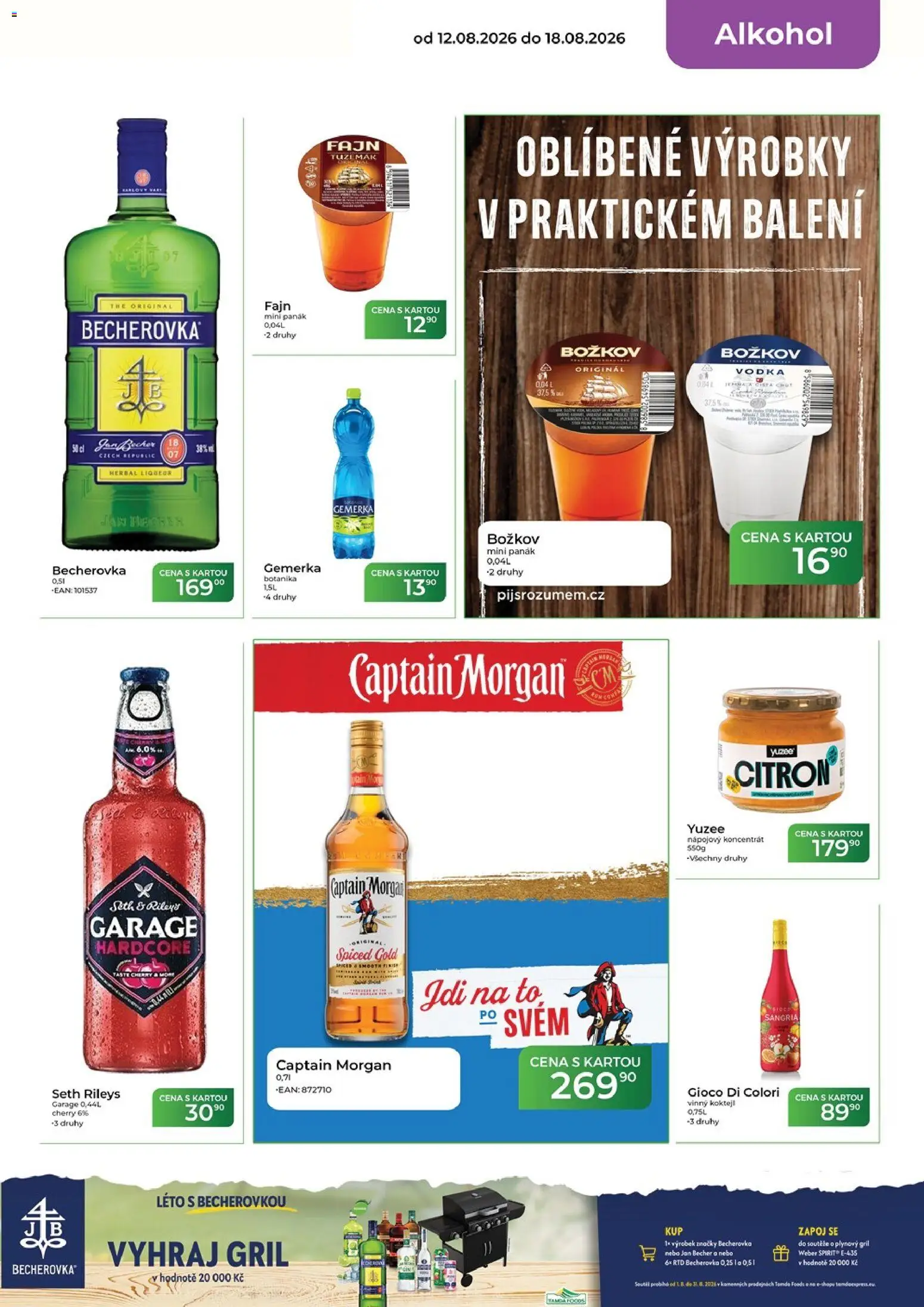 Tamda Foods leták od 12.08.2026 | Strana: 15 | Produkty: Gemerka, Becherovka, Tuzemák, Alkohol