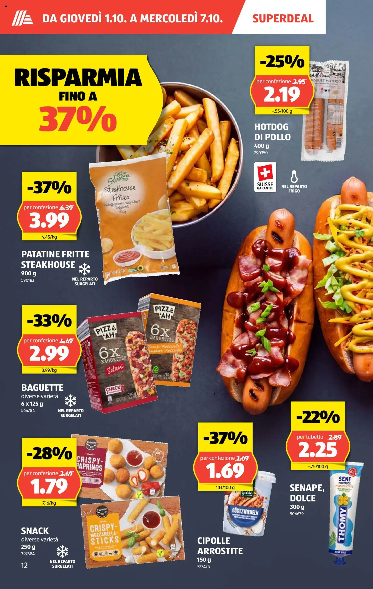 Aldi aktionen IT – gültig ab 01.10.2026 | Seite: 12 | Produkte: Baguette, Salami, Pizza