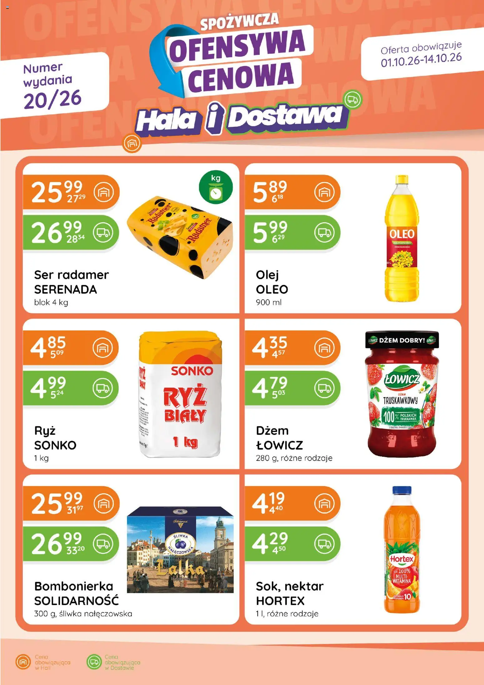 Eurocash gazetka - Ofensywa Spożywcza od 01.10.2026 | Strona: 1 | Produkty: Bombonierka, Dżem, Ser, Olej