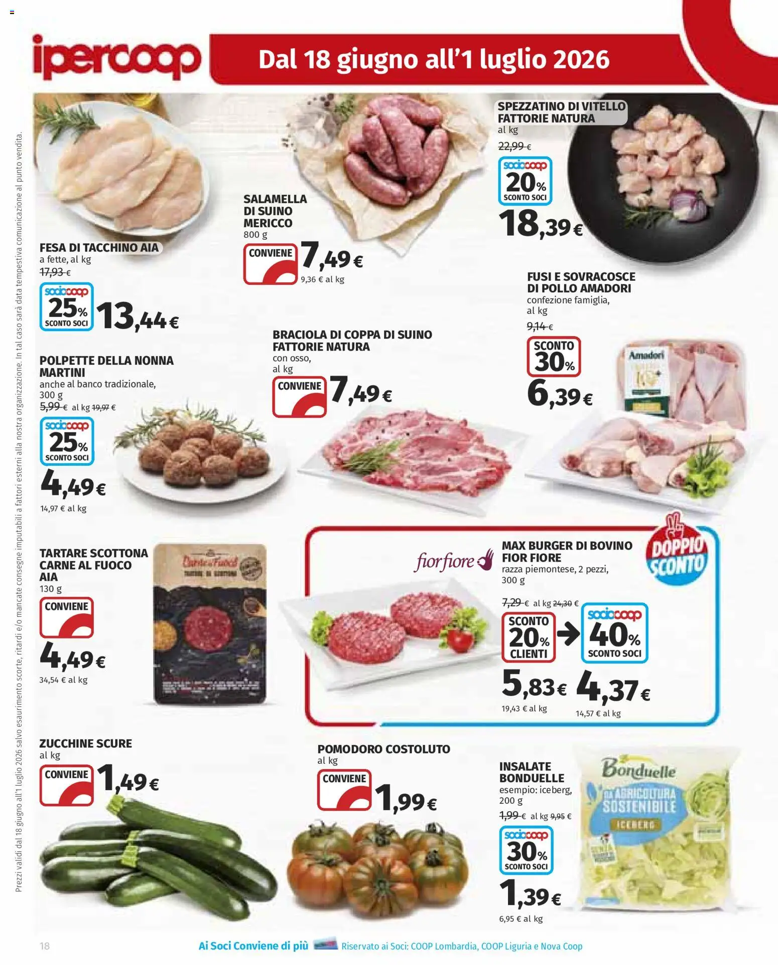 Volantino Ipercoop del 18.06.2026 | Pagina: 18 | Prodotti: Salamella, Pollo, Suino, Pomodoro