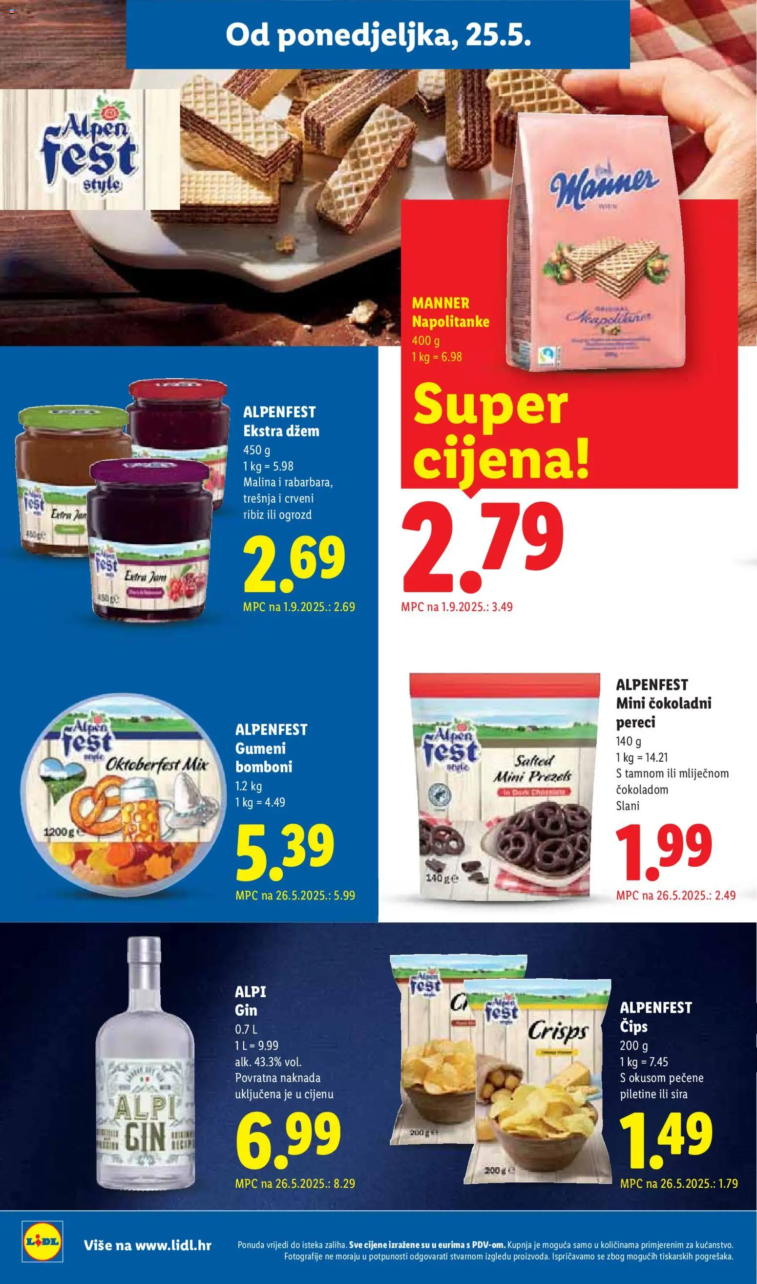 Lidl katalog | vrijedi od 25.05.2026 | Stranica: 16 | Proizvodi: Gin, Čips, Džem, Pereci