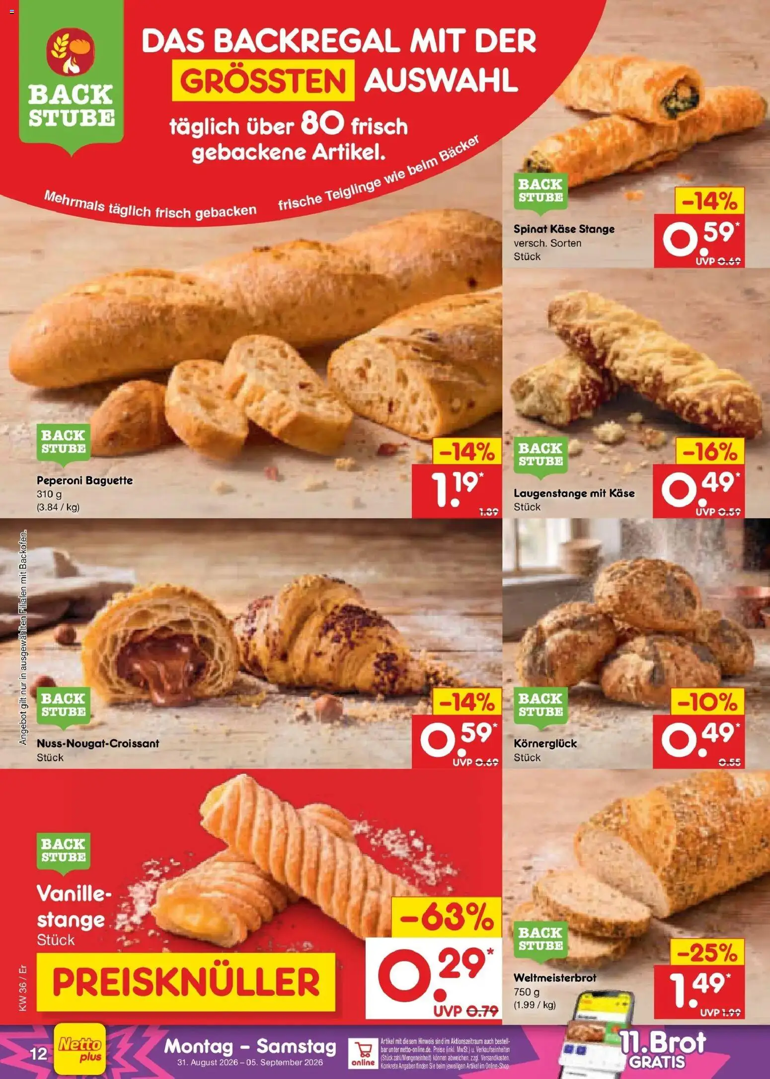 Netto Marken-Discount Prospekt Weimar – gültig ab 31.08.2026 | Seite: 16 | Produkte: Käse, Baguette, Vanille