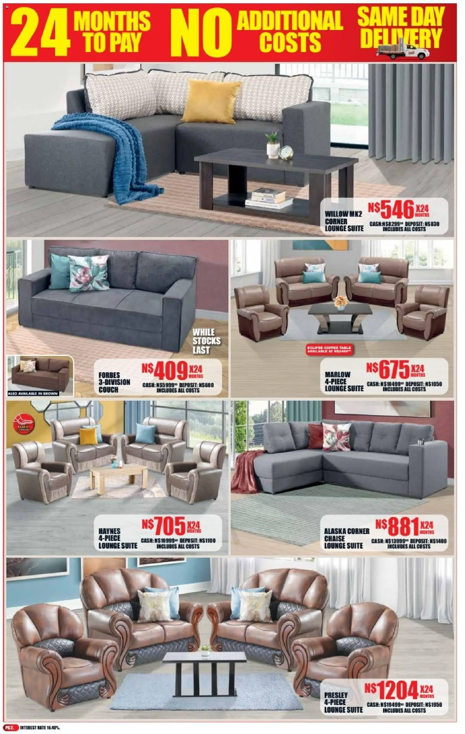 New Lewis Stores catalogue – valid from 06/07/2026 | Page: 2 | Products: Couch, Coffee table, Coffee, Chaise