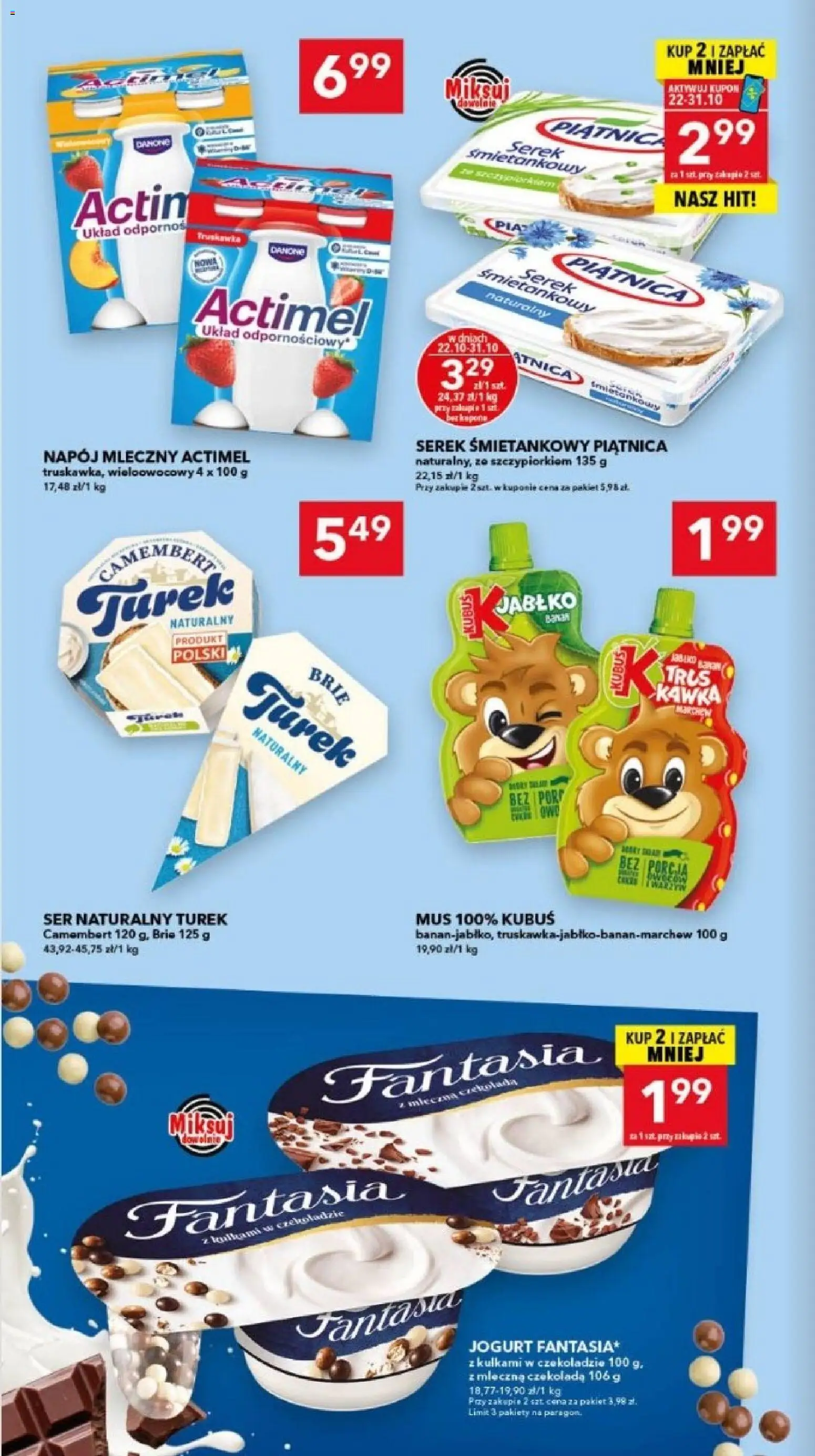 Lewiatan gazetka - Szczecin od 22.10.2026 | Strona: 6 | Produkty: Kubuś, Serek, Actimel, Czekolada