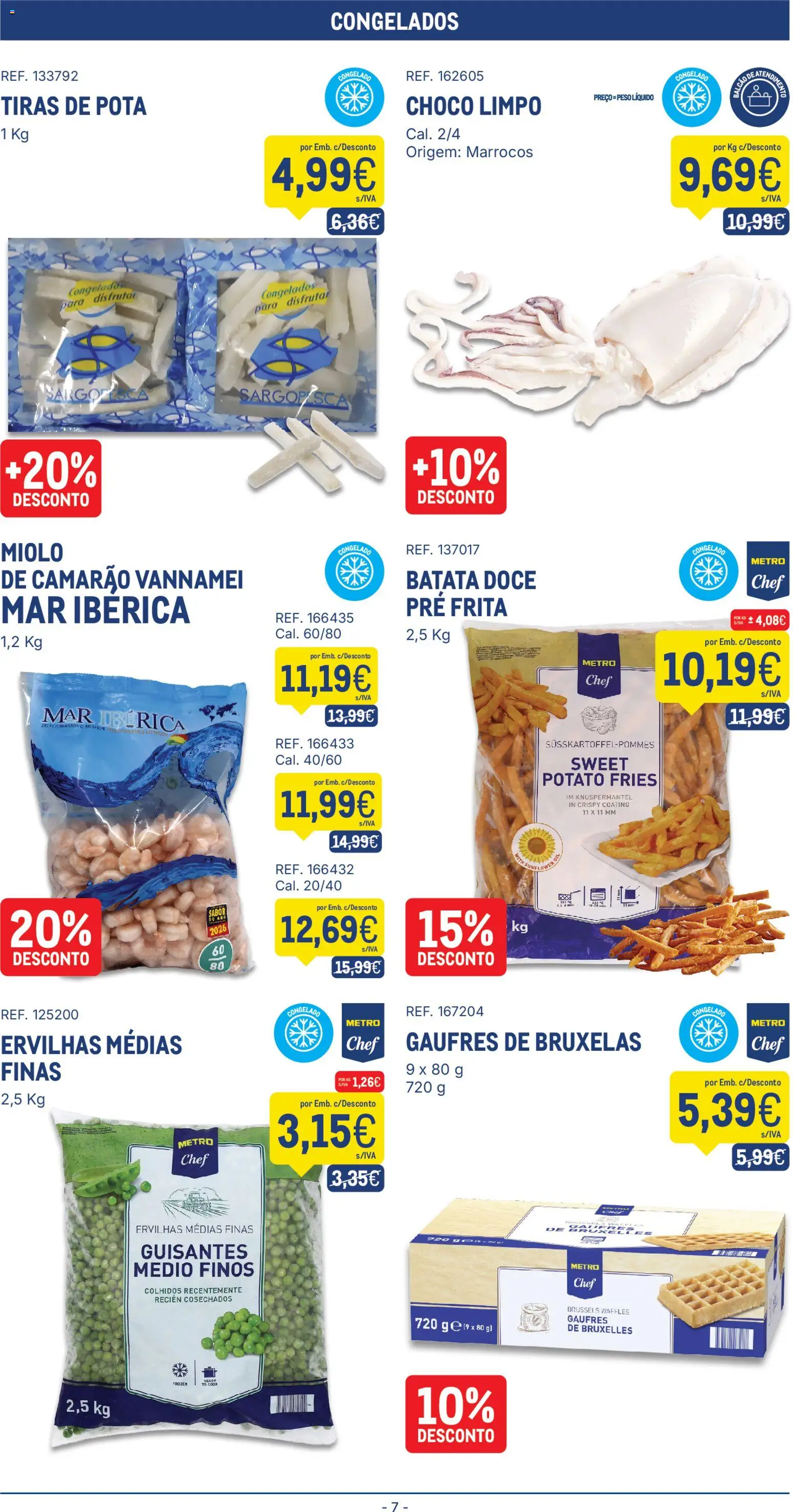 Makro folheto │ válido de 06/10/2026 | Página: 7 | Produtos: Batata, Gaufres, Camarão, Waffles