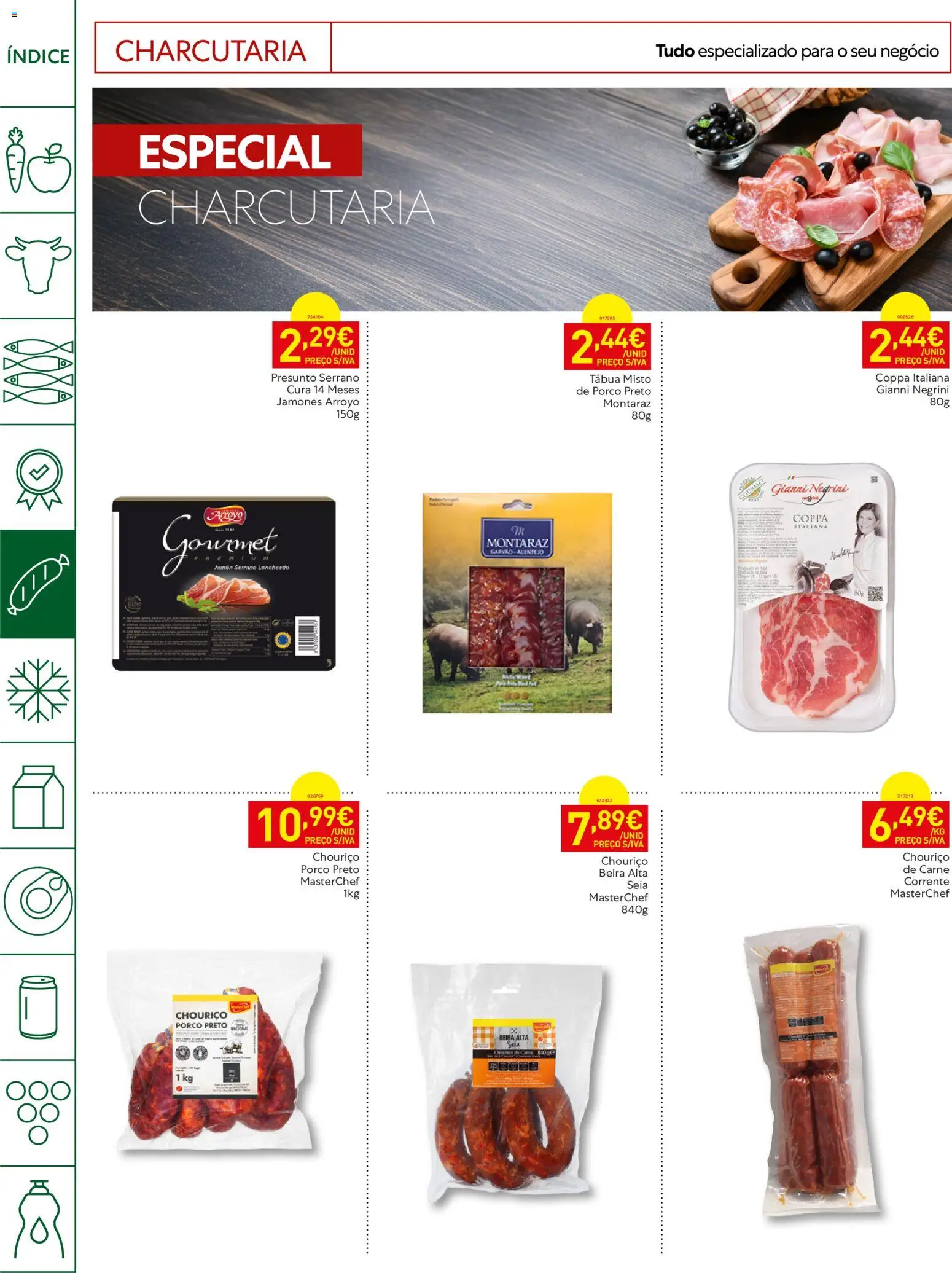 Recheio - Horeca Bons Negócios Madeira │ válido de 09.06.2026 | Página: 12 | Produtos: Tábua, Presunto, Chouriço, Carne